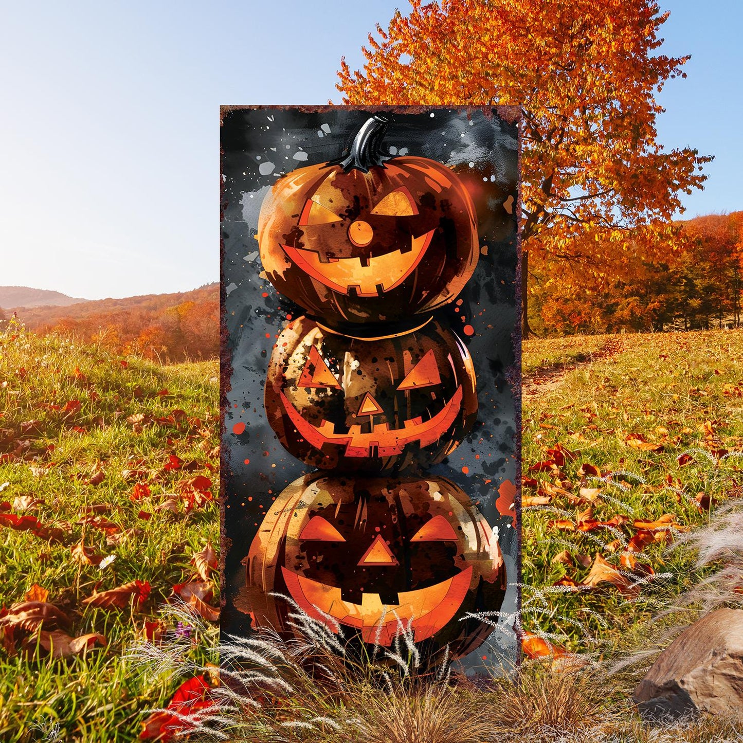 30-inch Halloween Jack O_ Lantern Garden Stake | Wooden Halloween Decor | Halloween Sign | Halloween Yard Decor, Halloween Garden Decor |