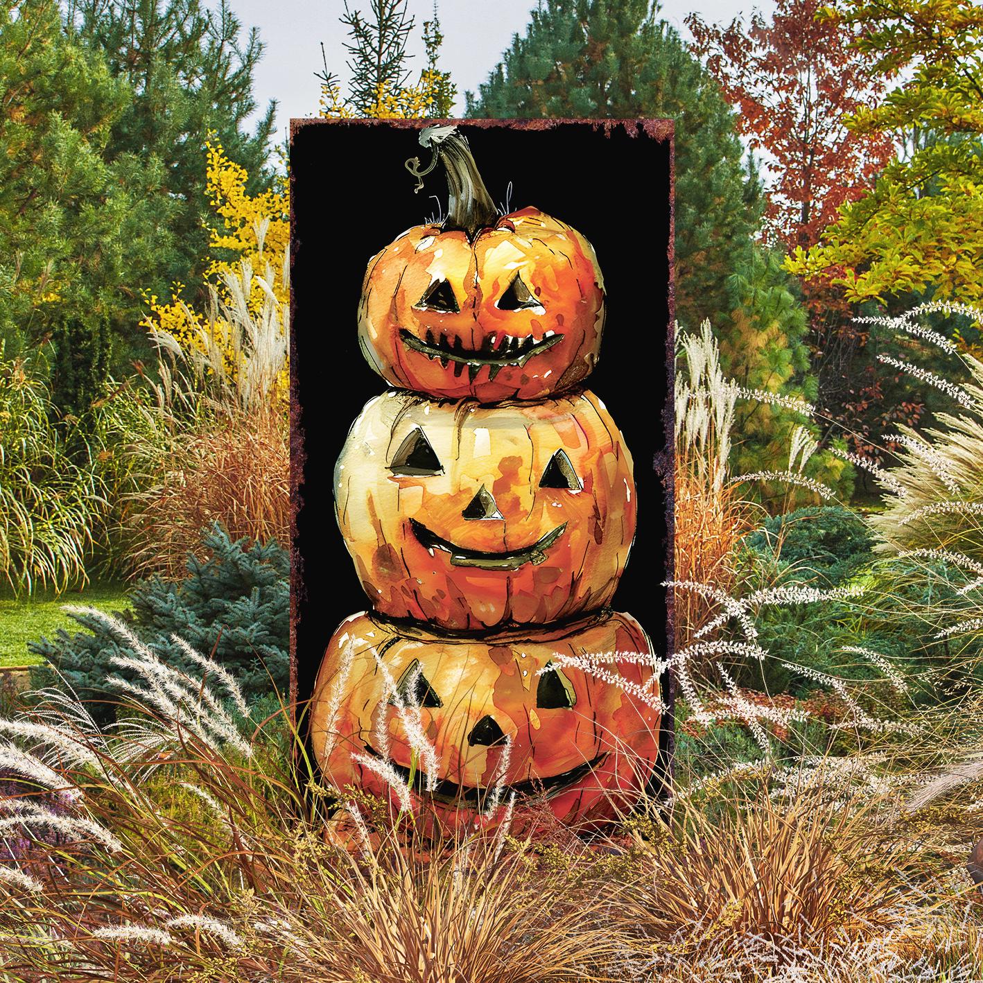 30-inch Halloween Jack O_ Lantern Garden Stake | Wooden Halloween Decor | Halloween Sign | Halloween Yard Decor | Halloween Garden Decor |