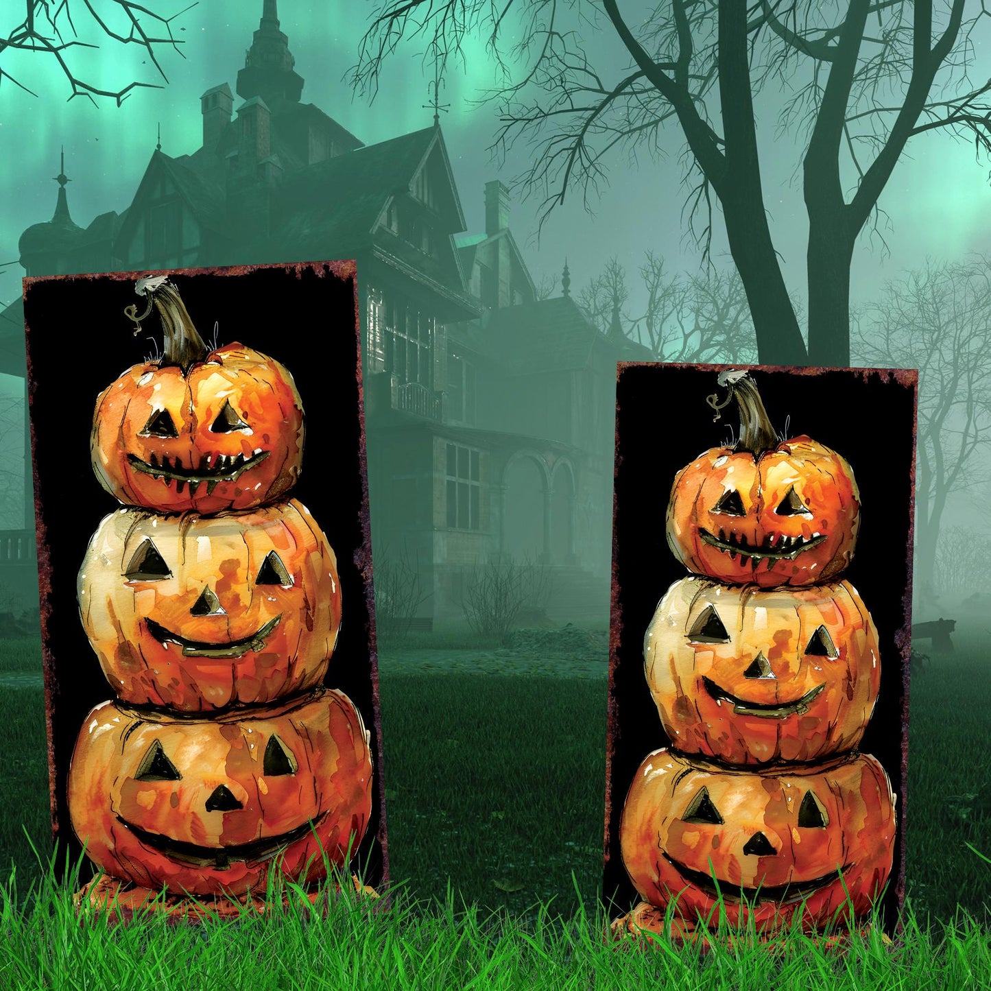 30-inch Halloween Jack O_ Lantern Garden Stake | Wooden Halloween Decor | Halloween Sign | Halloween Yard Decor | Halloween Garden Decor |