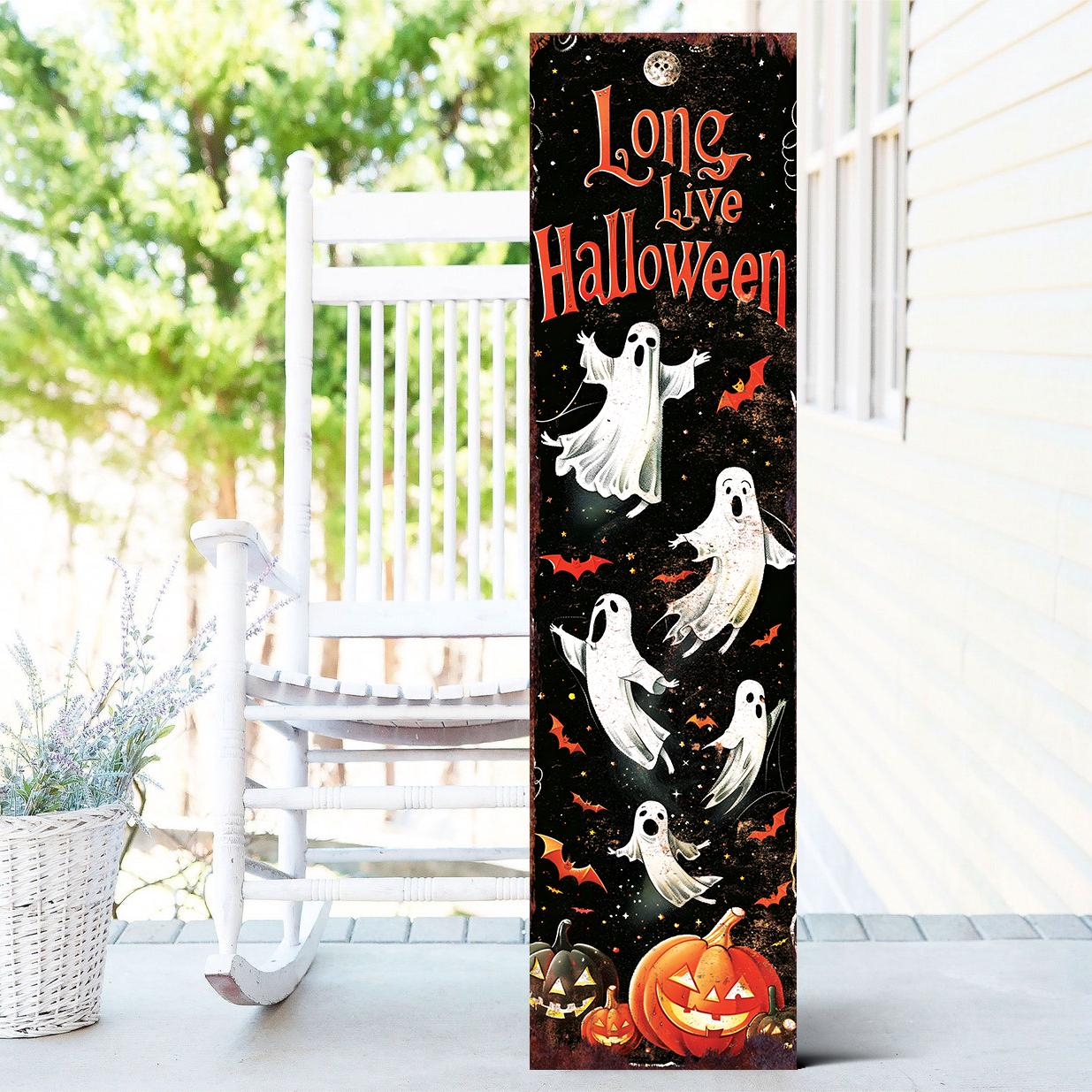36in Long Live Halloween Porch Sign - Front Porch Halloween Welcome Sign, Vintage Halloween Wooden Decoration, Halloween Decoration