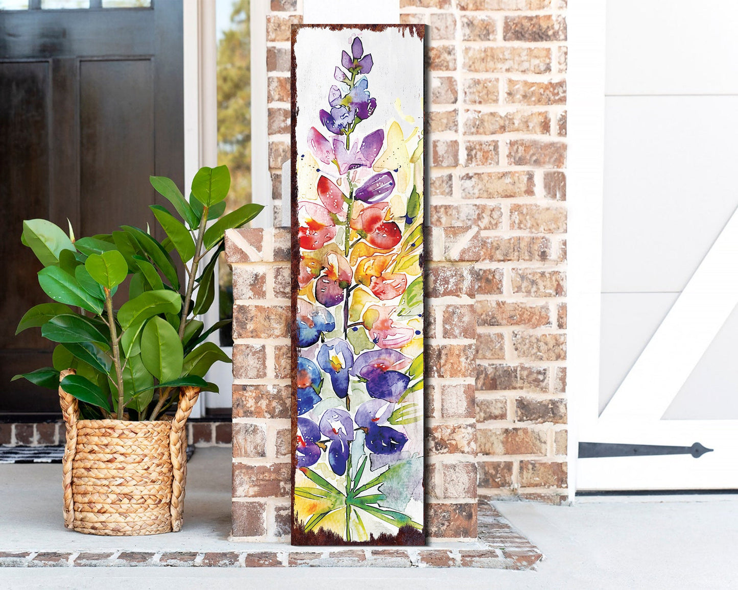 36in Spring Porch Sign | Watercolor Lupine Floral Decor | Ideal for Living Room | Entryway, Mantle, Porch, and Front Door