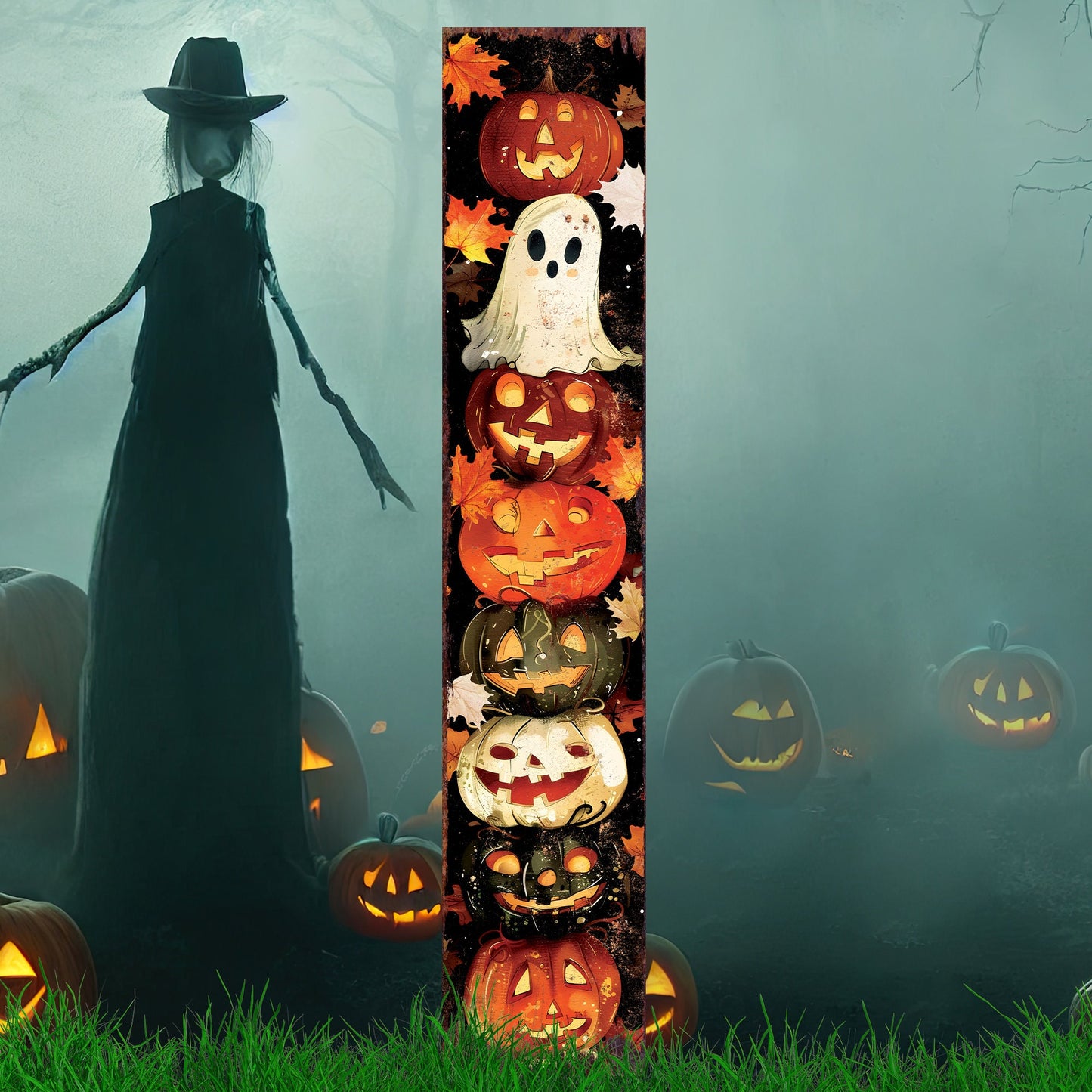 42-inch Halloween Watercolor Garden Stake | Halloween Decor | Perfect for Outdoor Decor on Patio and Lawn Decor