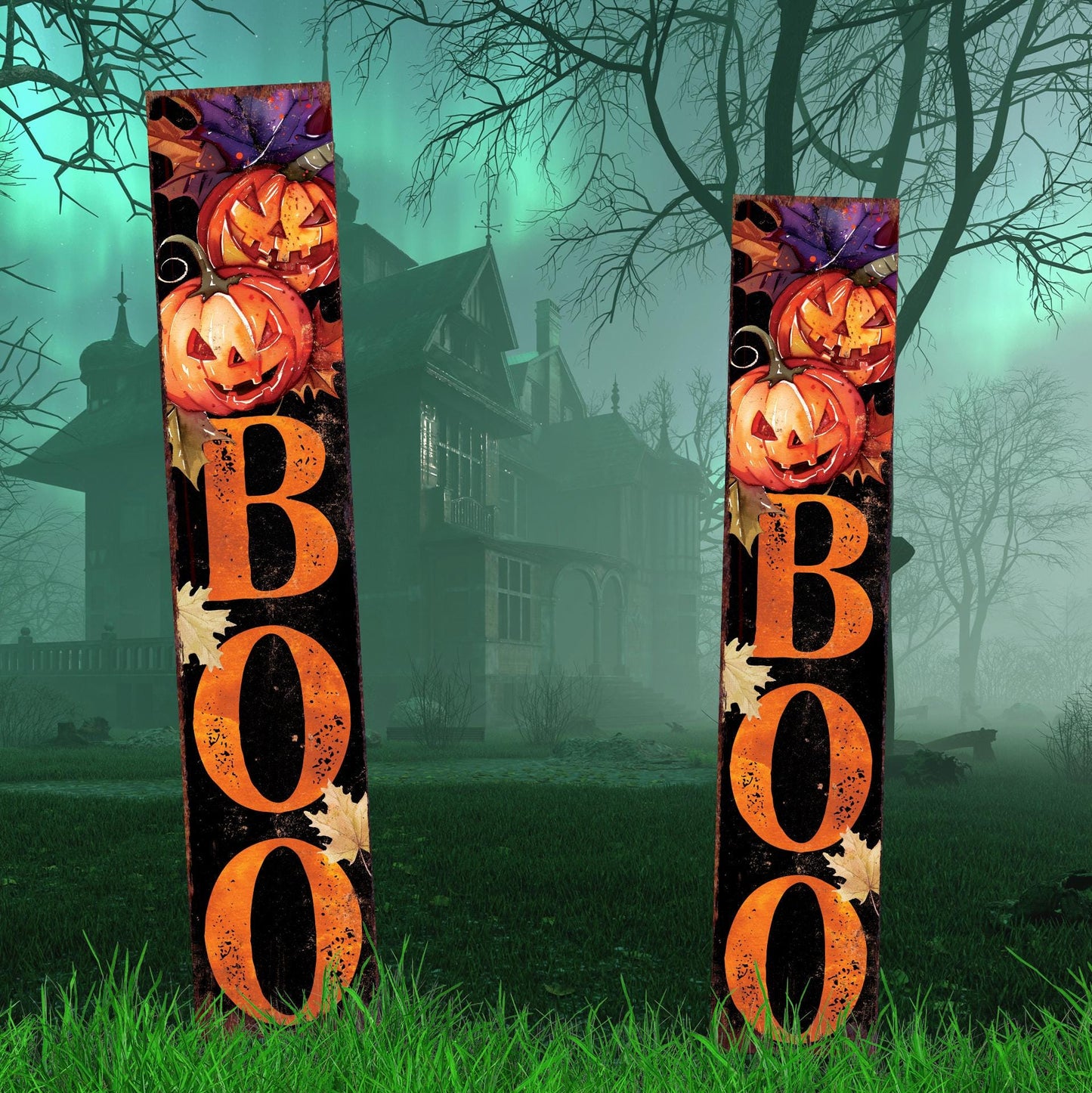 42-inch Halloween Watercolor Jack ___ Lantern Boo Garden Stake | Halloween Decor | Perfect for Outdoor Decor on Patio and Lawn