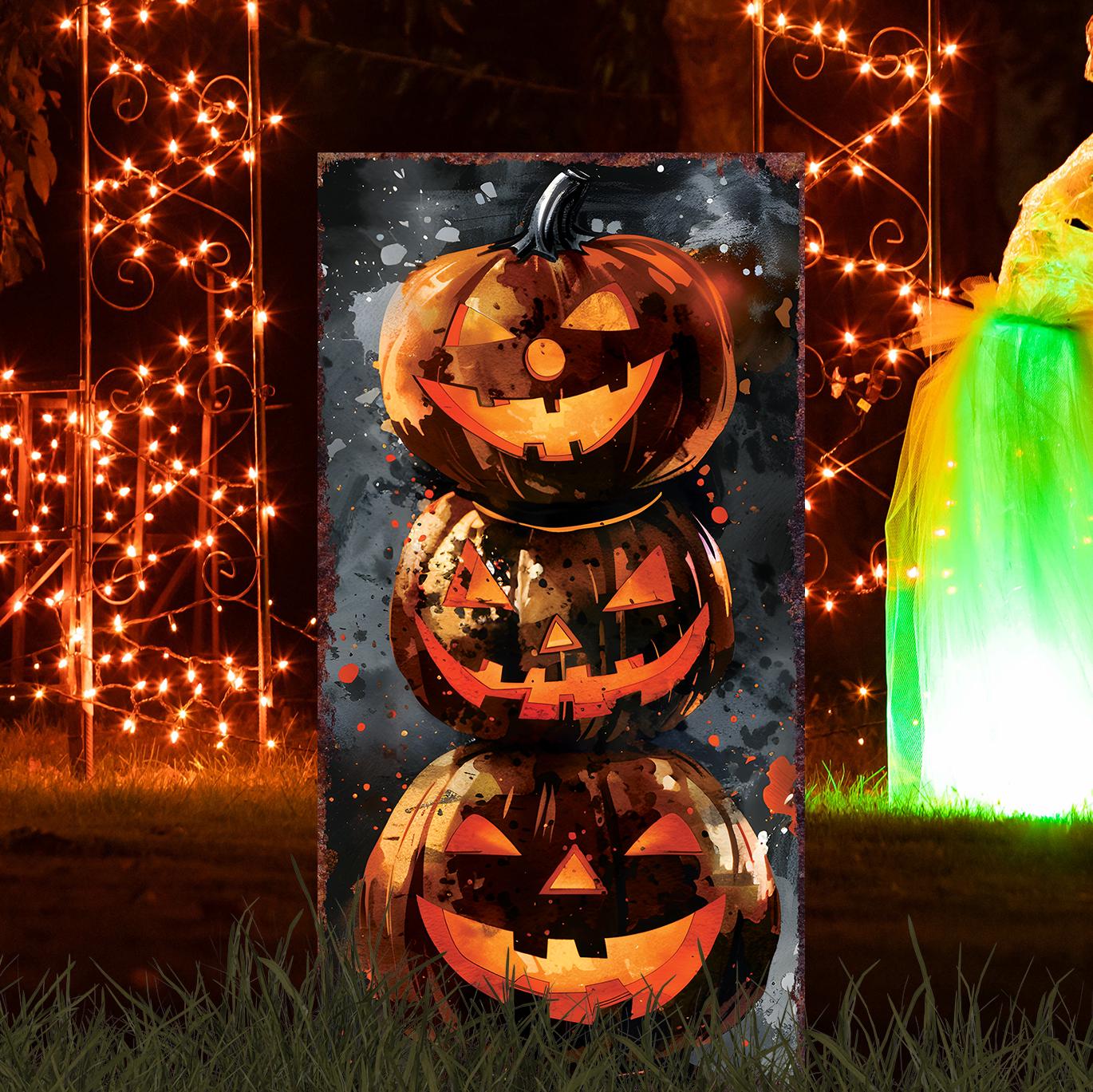 30-inch Halloween Jack O_ Lantern Garden Stake | Wooden Halloween Decor | Halloween Sign | Halloween Yard Decor, Halloween Garden Decor |