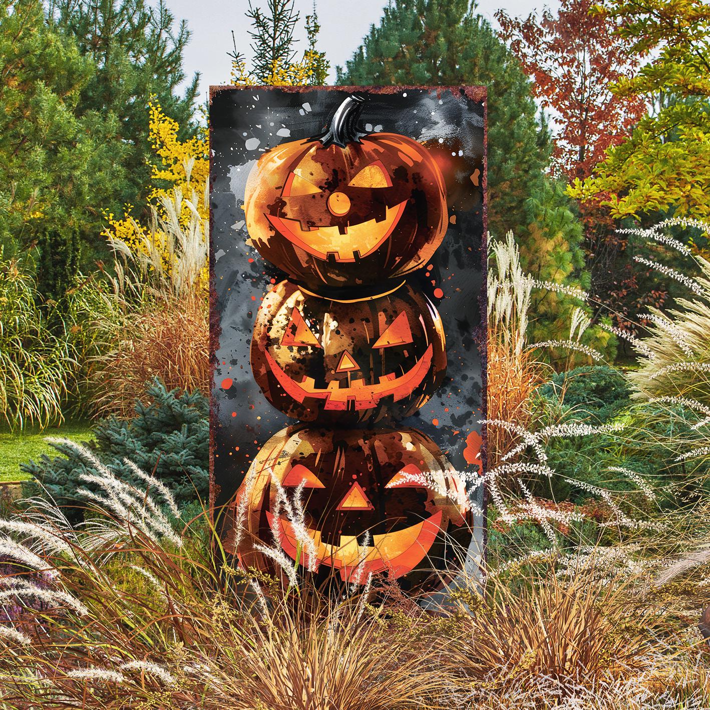 30-inch Halloween Jack O_ Lantern Garden Stake | Wooden Halloween Decor | Halloween Sign | Halloween Yard Decor, Halloween Garden Decor |