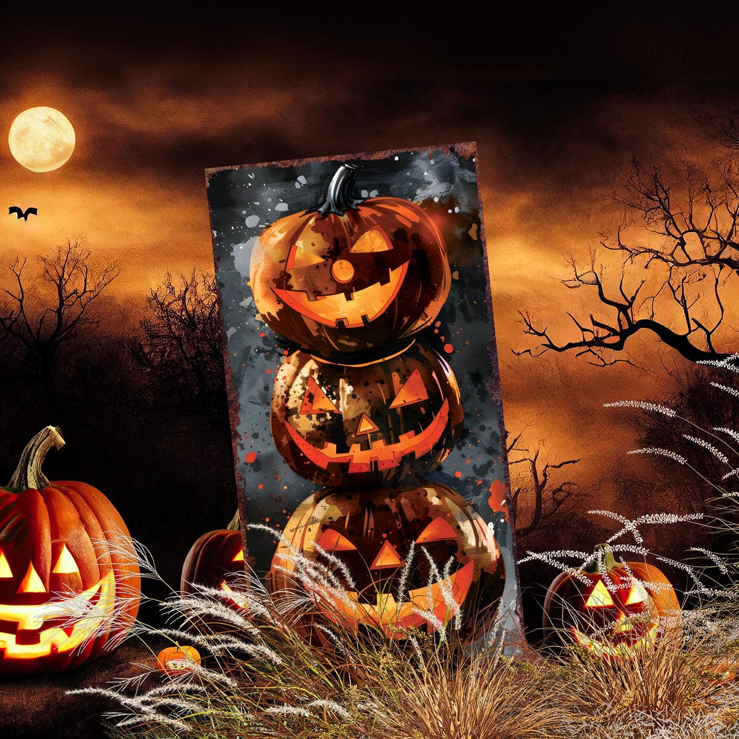 30-inch Halloween Jack O_ Lantern Garden Stake | Wooden Halloween Decor | Halloween Sign | Halloween Yard Decor, Halloween Garden Decor |
