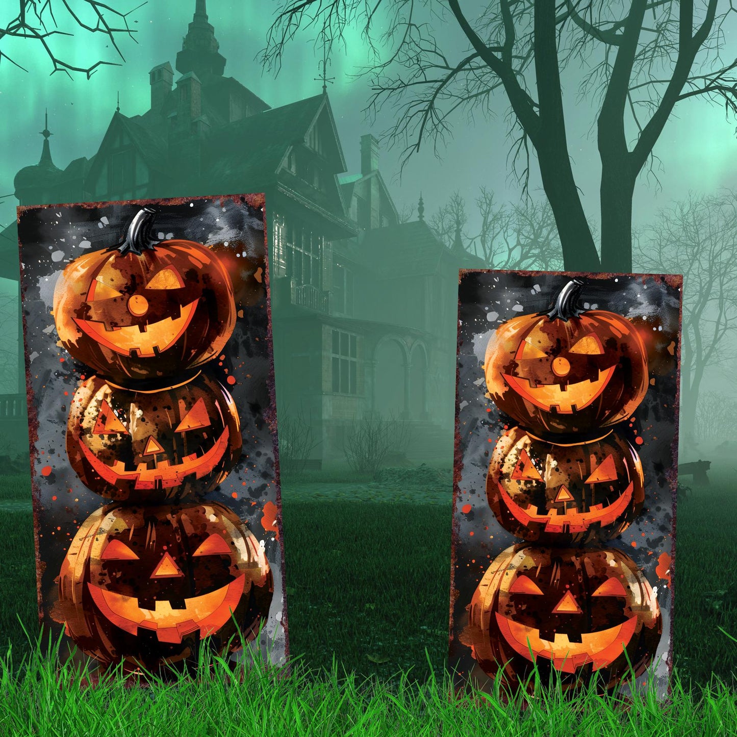 30-inch Halloween Jack O_ Lantern Garden Stake | Wooden Halloween Decor | Halloween Sign | Halloween Yard Decor, Halloween Garden Decor |