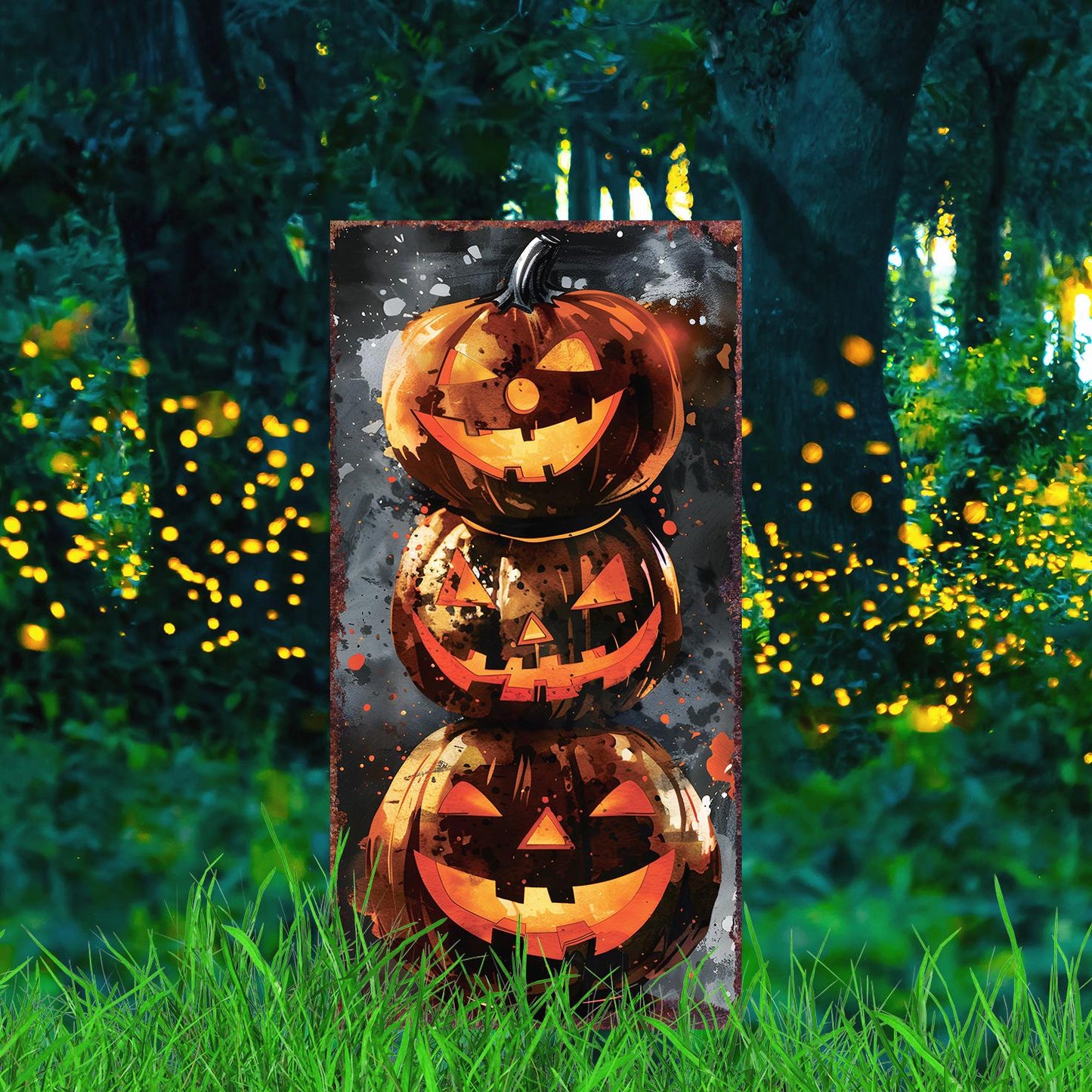 30-inch Halloween Jack O_ Lantern Garden Stake | Wooden Halloween Decor | Halloween Sign | Halloween Yard Decor, Halloween Garden Decor |