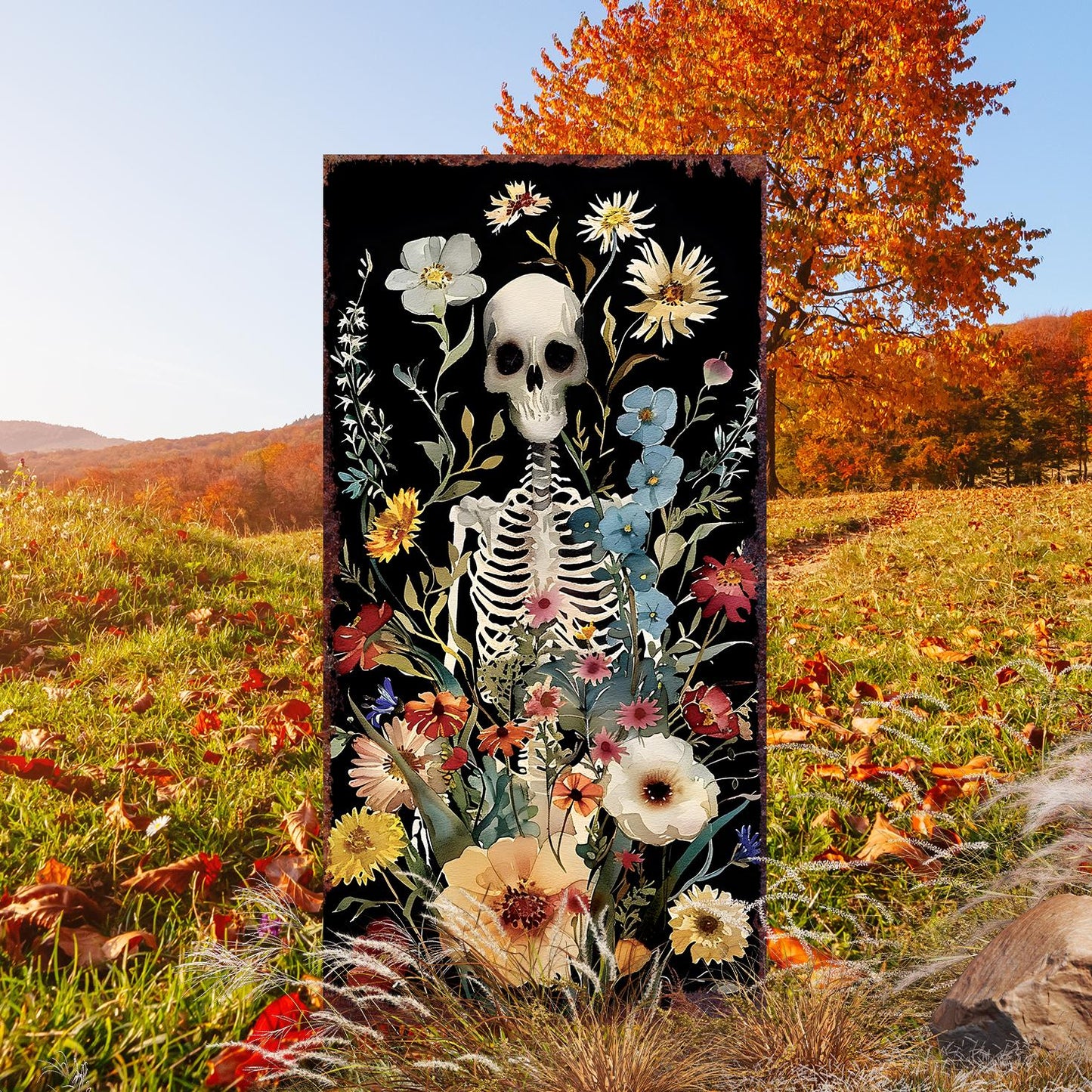 30inch Halloween Skeleton Garden Stake | Halloween Wooden Decor | Halloween Sign | Halloween Yard Decor | Halloween Decoration