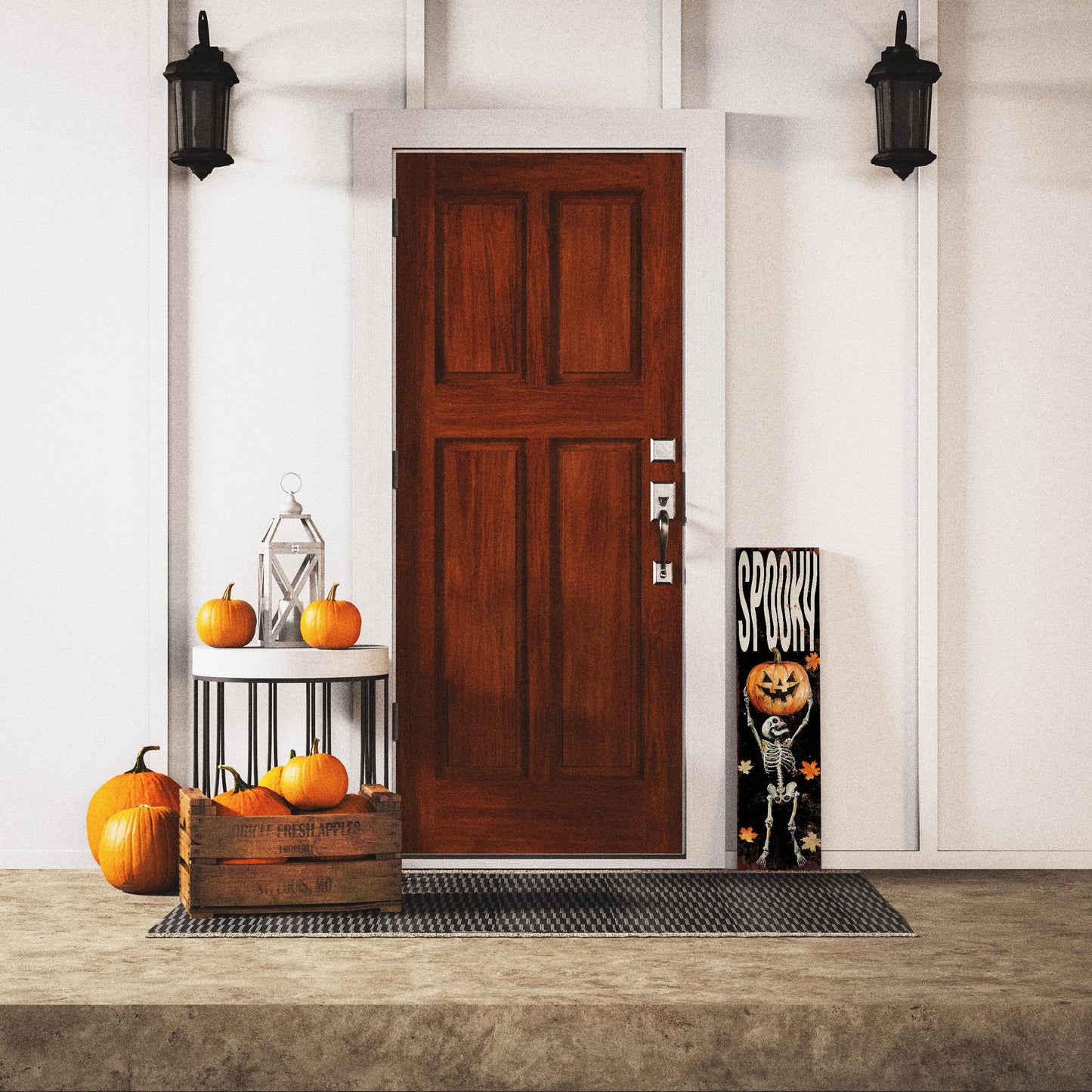 36-inch Halloween Jack-O’-Lantern Porch Sign - Farmhouse Entryway Decor, Halloween Front Door Board, Outdoor Porch Decor, Halloween Decor