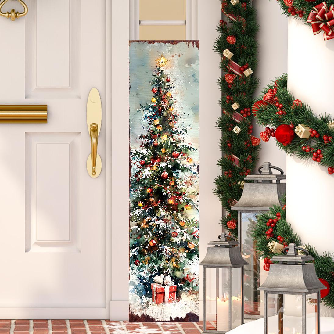Christmas Tree Porch Sign | Holiday Front Porch Plaque | Entryway Decor | Christmas Decoration | UV Print