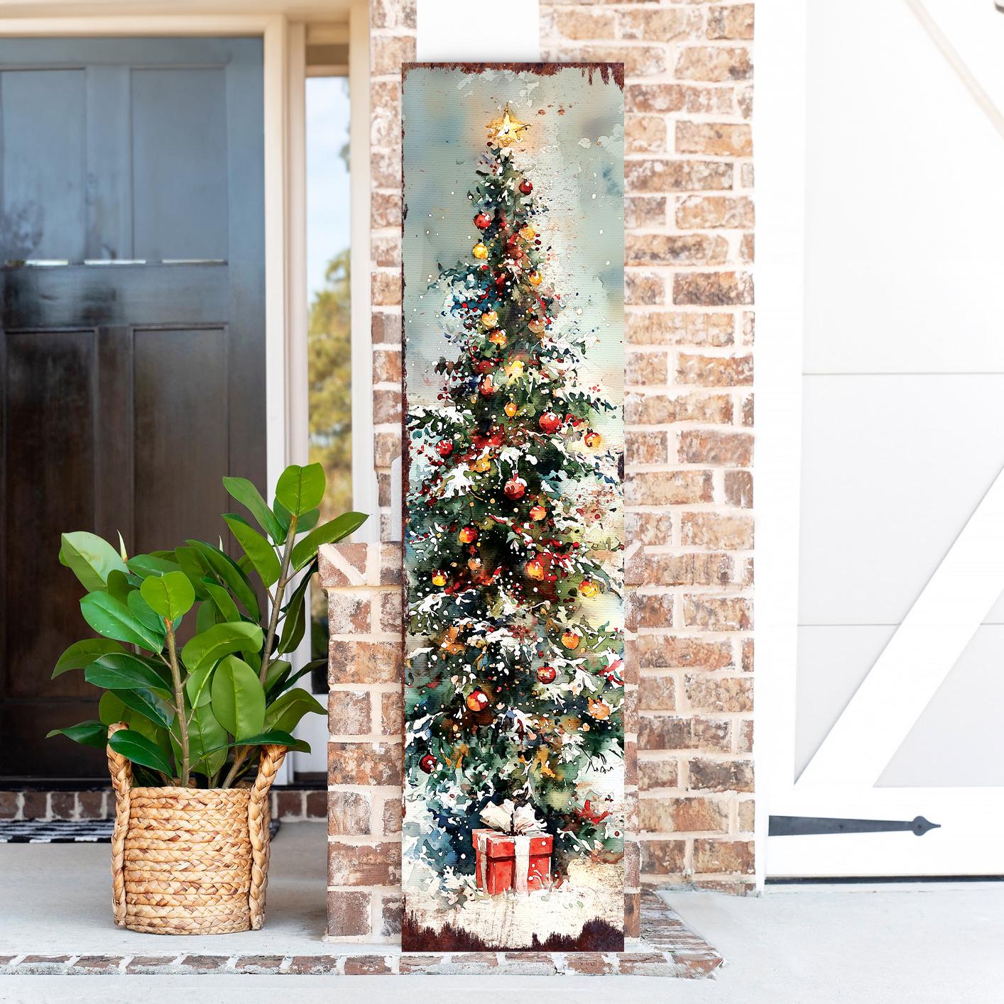 Christmas Tree Porch Sign | Holiday Front Porch Plaque | Entryway Decor | Christmas Decoration | UV Print