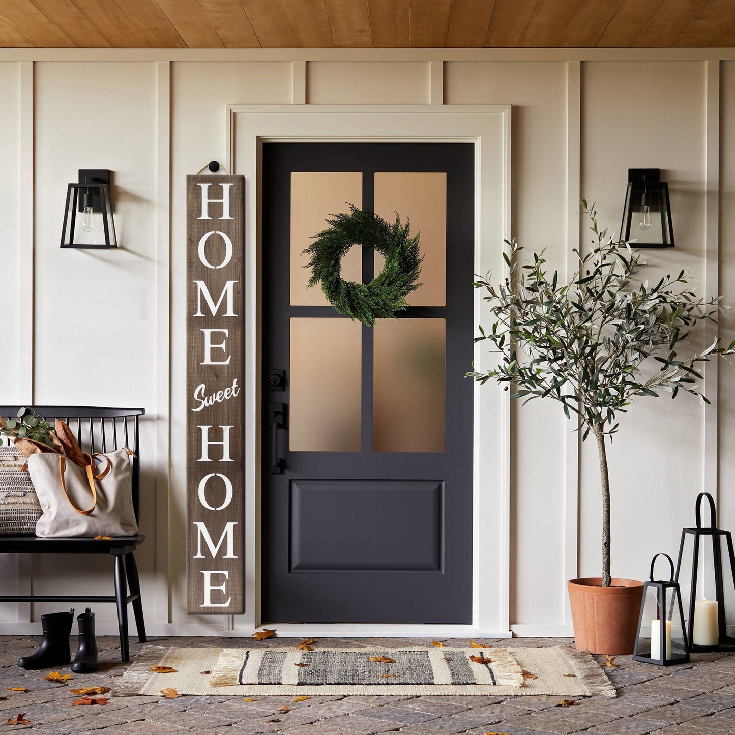 72in Home Sweet Home Sign | Rustic Wood Front Door Decor | Ideal for Farmhouse Porch Decorations