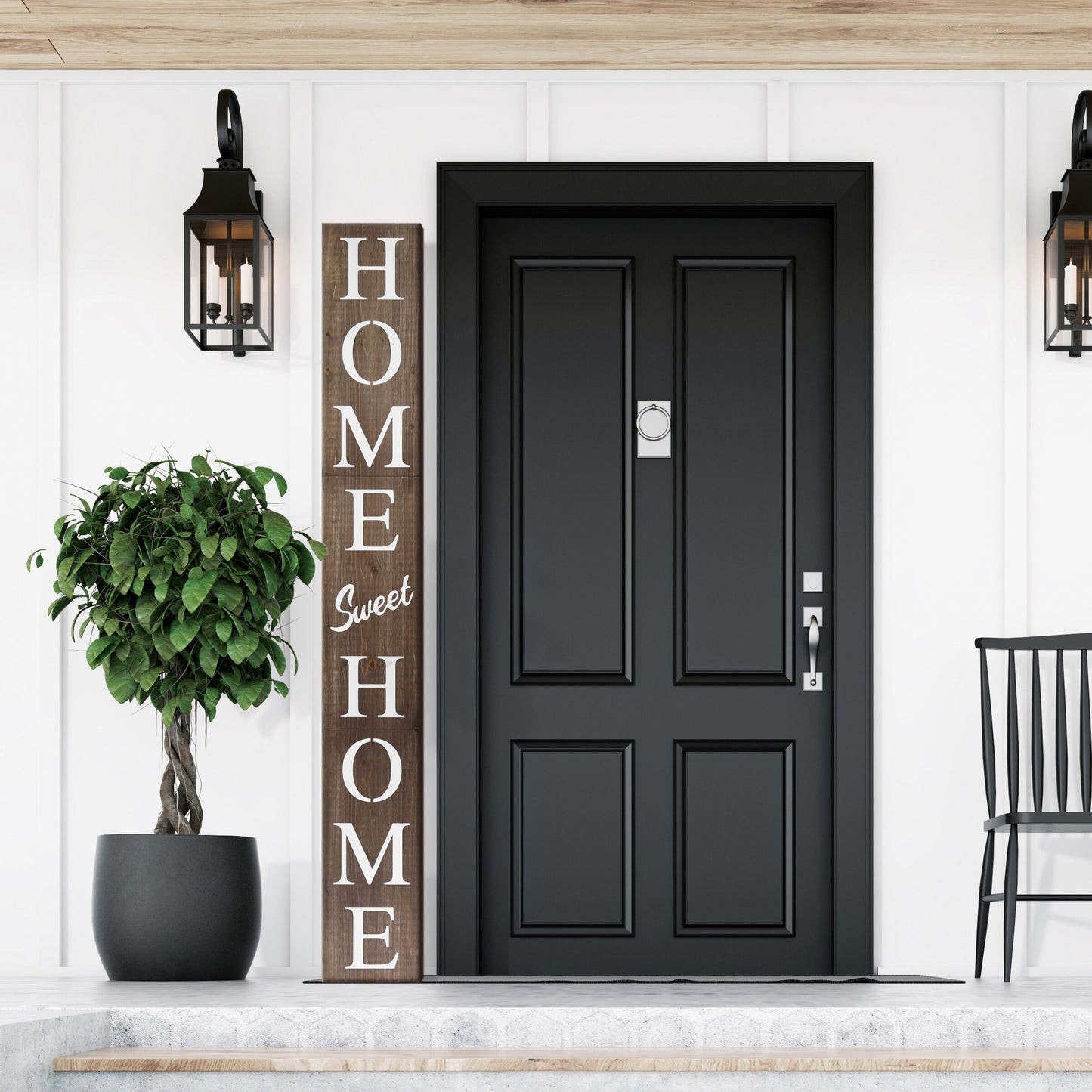 72in Home Sweet Home Sign | Rustic Wood Front Door Decor | Ideal for Farmhouse Porch Decorations