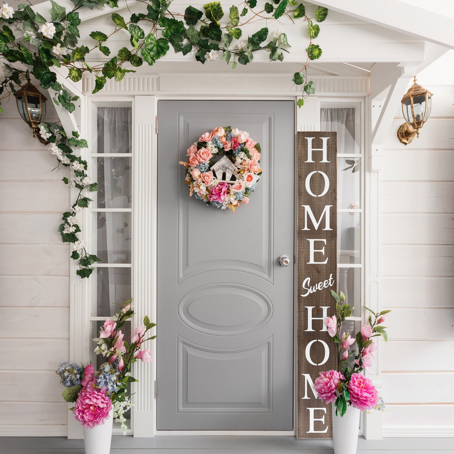 72in Home Sweet Home Sign | Rustic Wood Front Door Decor | Ideal for Farmhouse Porch Decorations