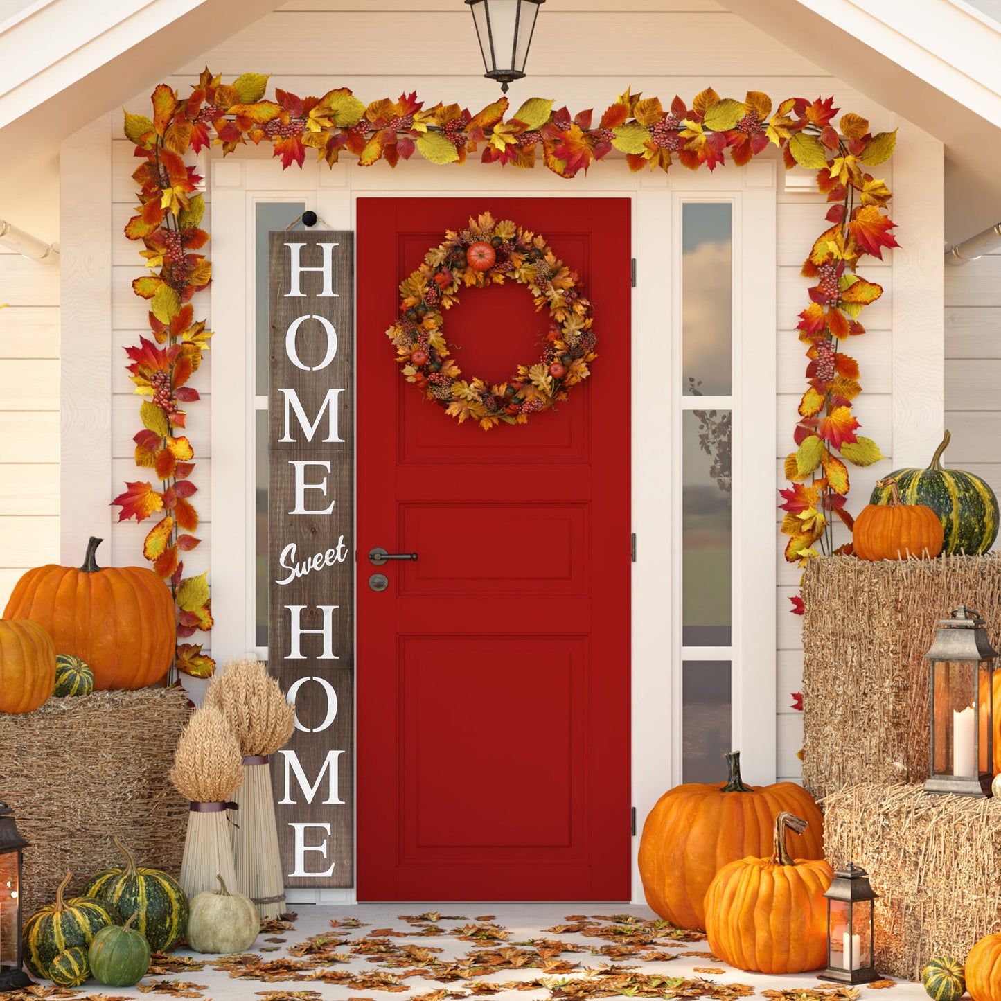 72in Home Sweet Home Sign | Rustic Wood Front Door Decor | Ideal for Farmhouse Porch Decorations