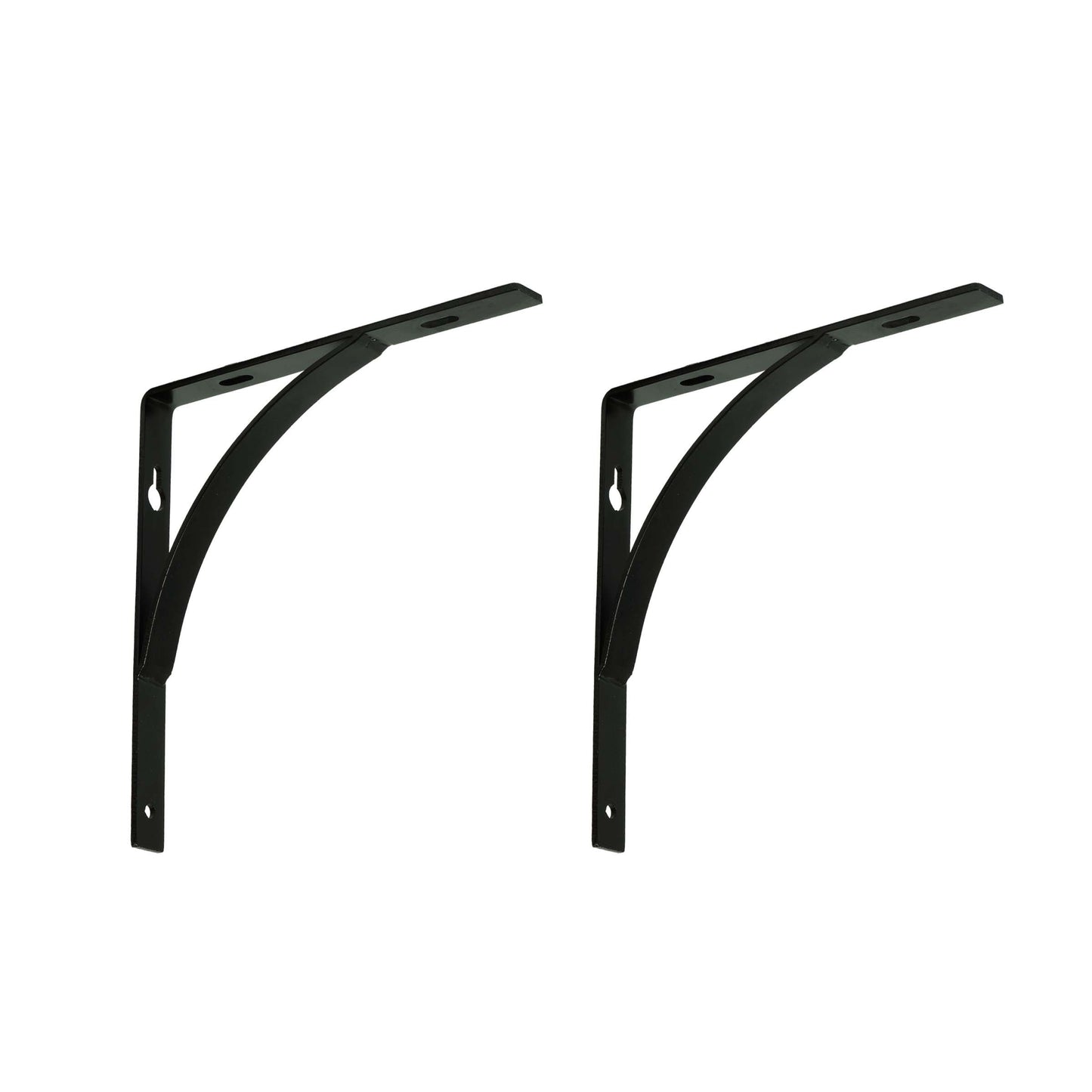 Foster Metal Slope Shelf Bracket, Wall Mounted Shelving Brackets for Rustic Decors, Set of 2 (Black)