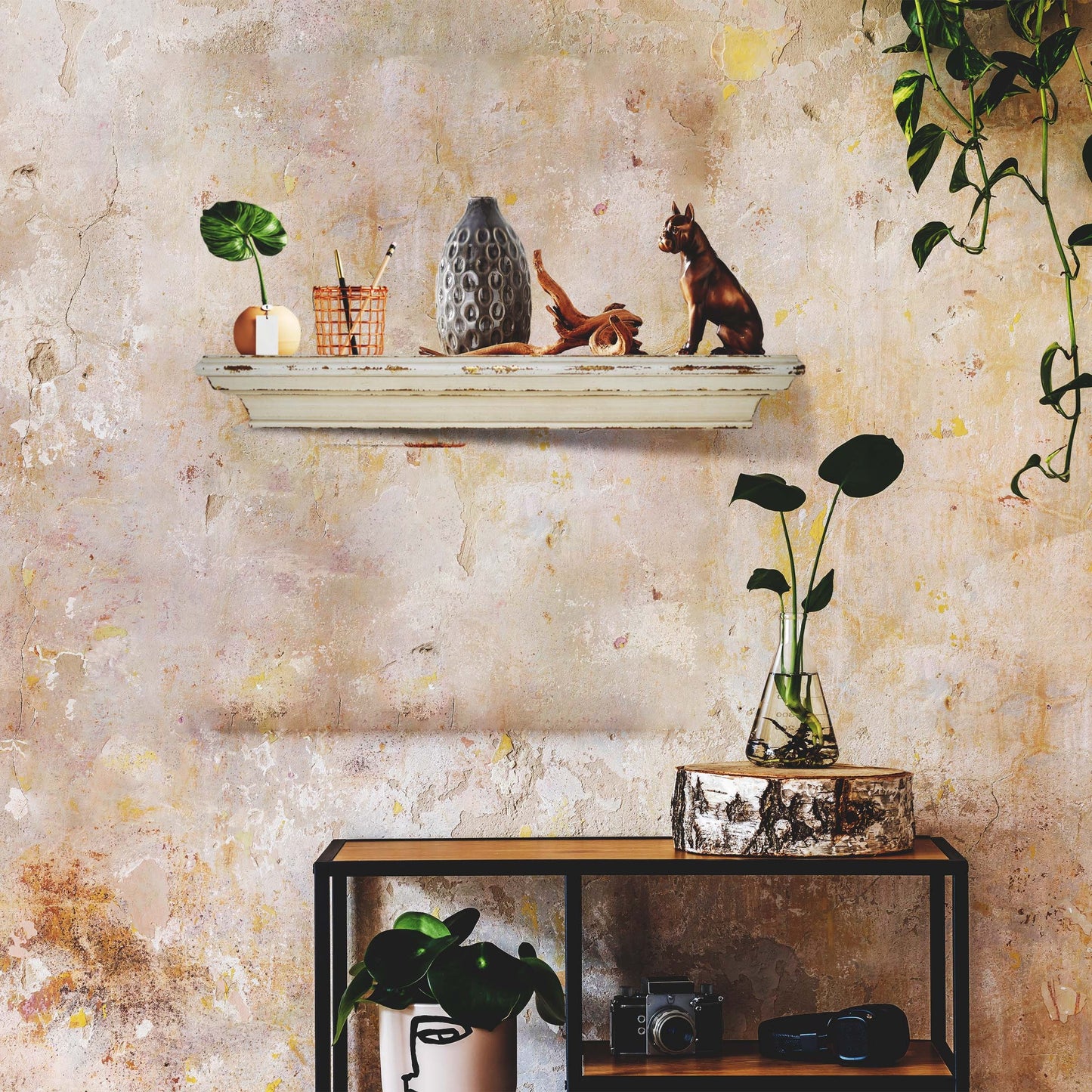 Cheyenne Wall-Mount Display Shelf, Wall Shelves Organizer for Bedrooms, Hallways, Stairways, Entryways, Kitchens, and Bathrooms