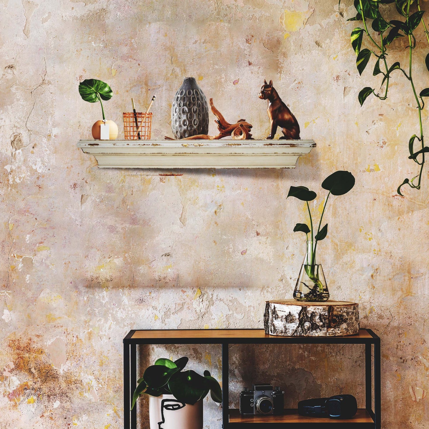 Cheyenne Wall-Mount Display Shelf, Wall Shelves Organizer for Bedrooms, Hallways, Stairways, Entryways, Kitchens, and Bathrooms