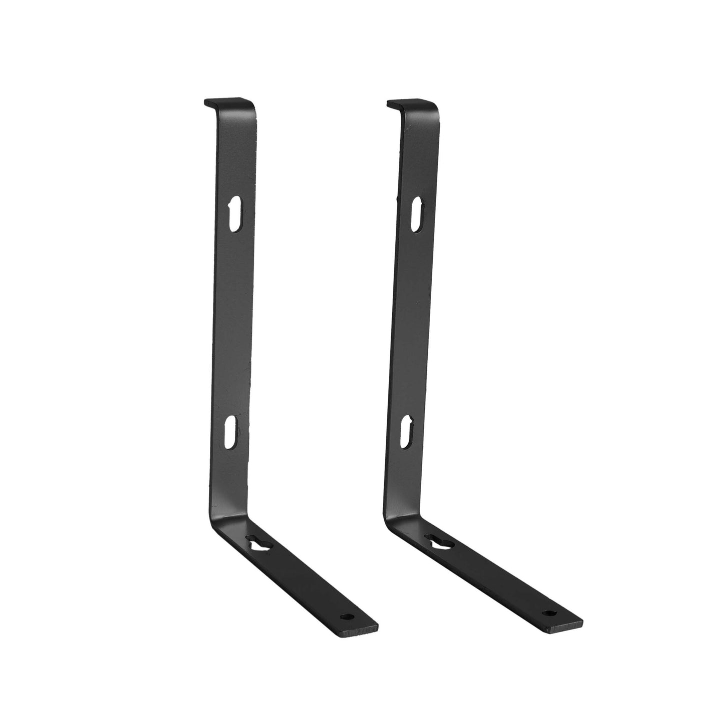 Foster Metal Shelf Bracket, Wall Mounted Shelving Brackets for Rustic Decors, Set of 2 (Black)