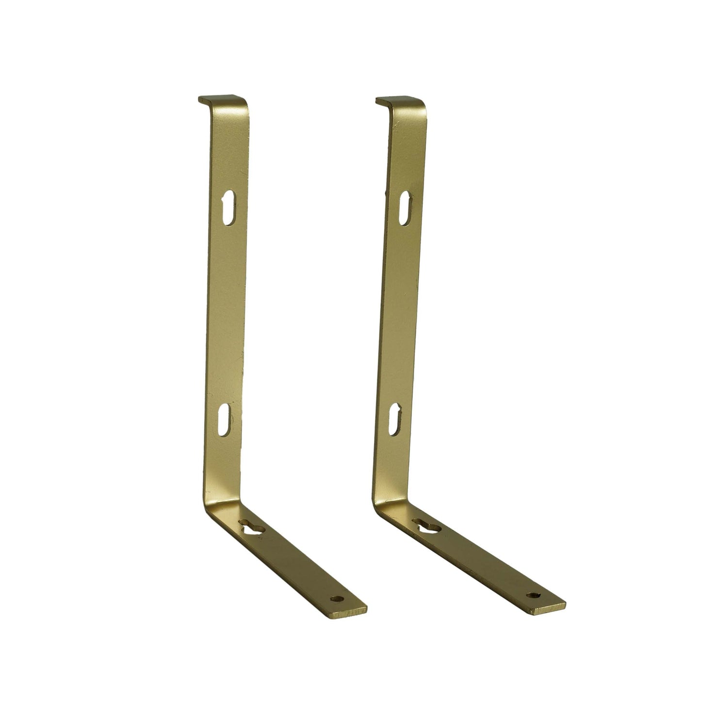 Foster Metal Shelf Bracket, Wall Mounted Shelving Brackets for Rustic Decors, Set of 2 (Gold)