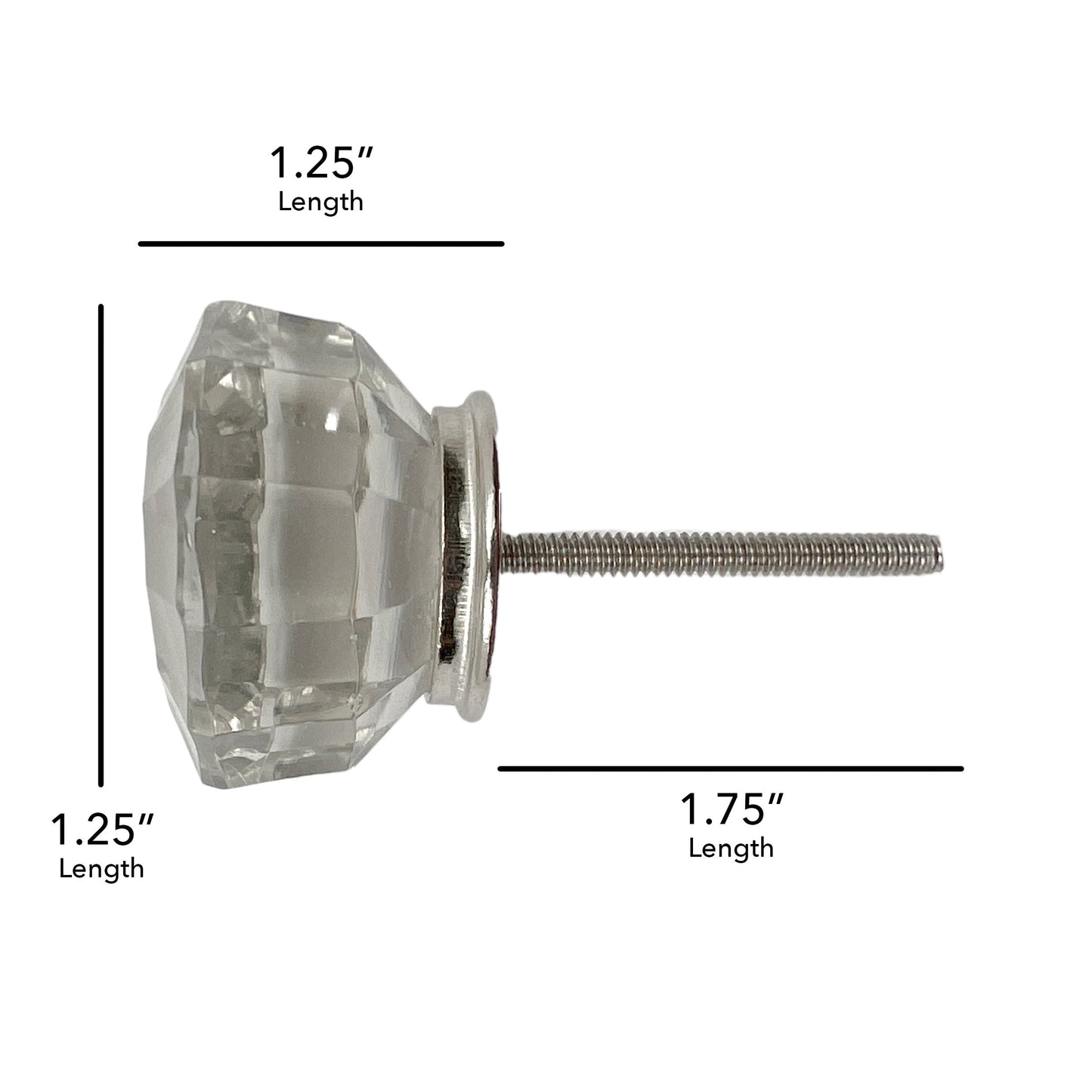 Glass Faceted Cabinet Knobs 6 Pack Knobs for Cabinets and Drawers, Closet Door Knobs, Drawer Pulls and Knobs with Mounting Screws