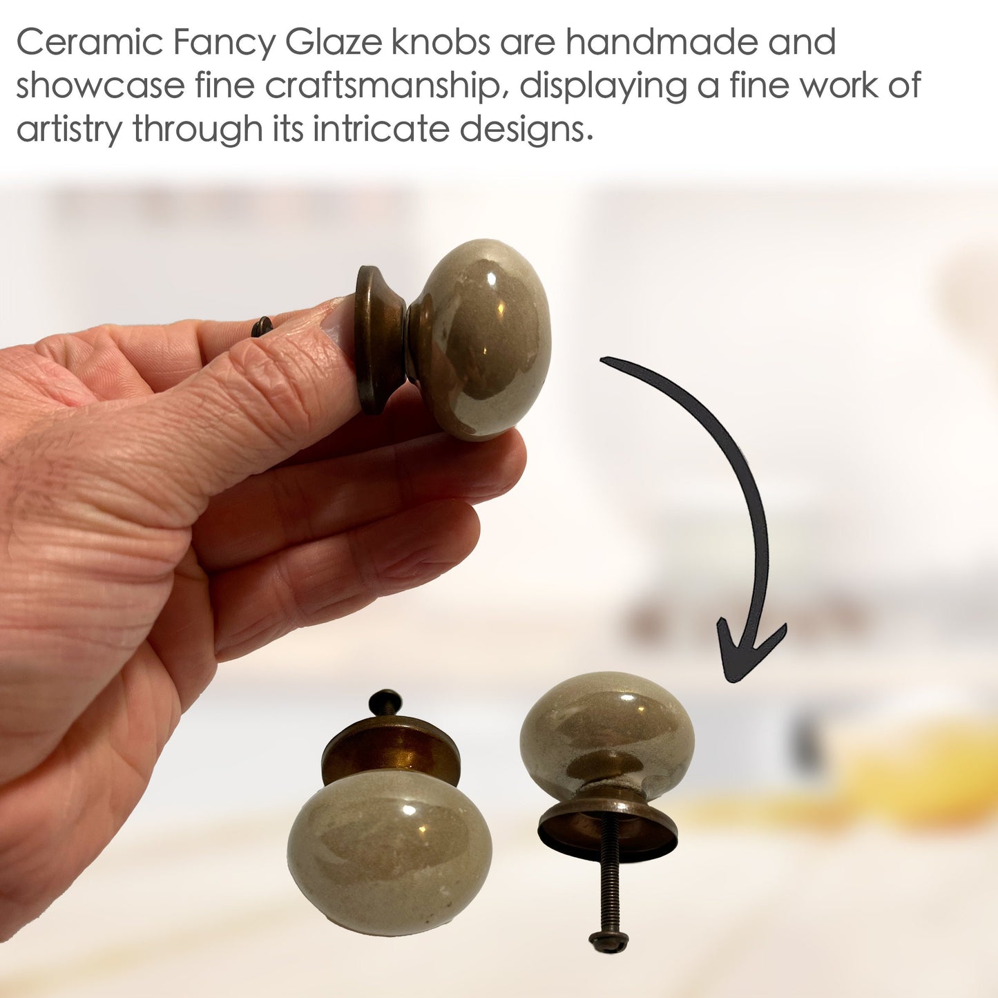 Ceramic Fancy Glaze Cabinet Knobs 6 Pack Knobs for Cabinets and Drawers, Closet Door Knobs, Drawer Pulls and Knobs with Mounting Screws