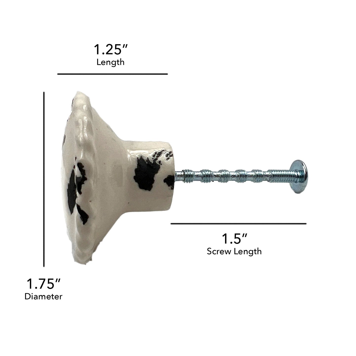 Ceramic Distressed Disk Cabinet Knobs 6 Pack Knobs for Cabinets and Drawers, Closet Door Knobs, Drawer Pulls and Knobs with Mounting Screws