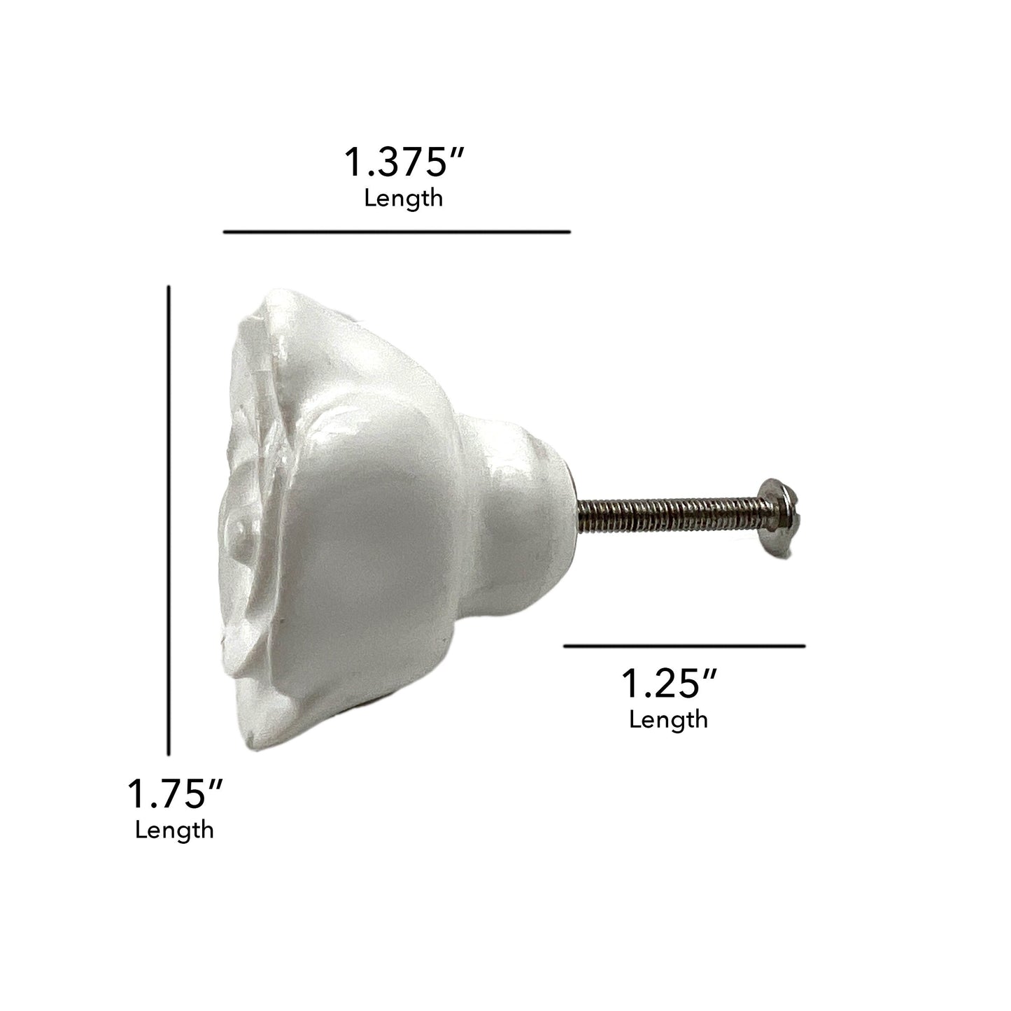 Ceramic Flower Cabinet Knobs 6 Pack Knobs for Cabinets and Drawers, Closet Door Knobs, Drawer Pulls and Knobs with Mounting Screws
