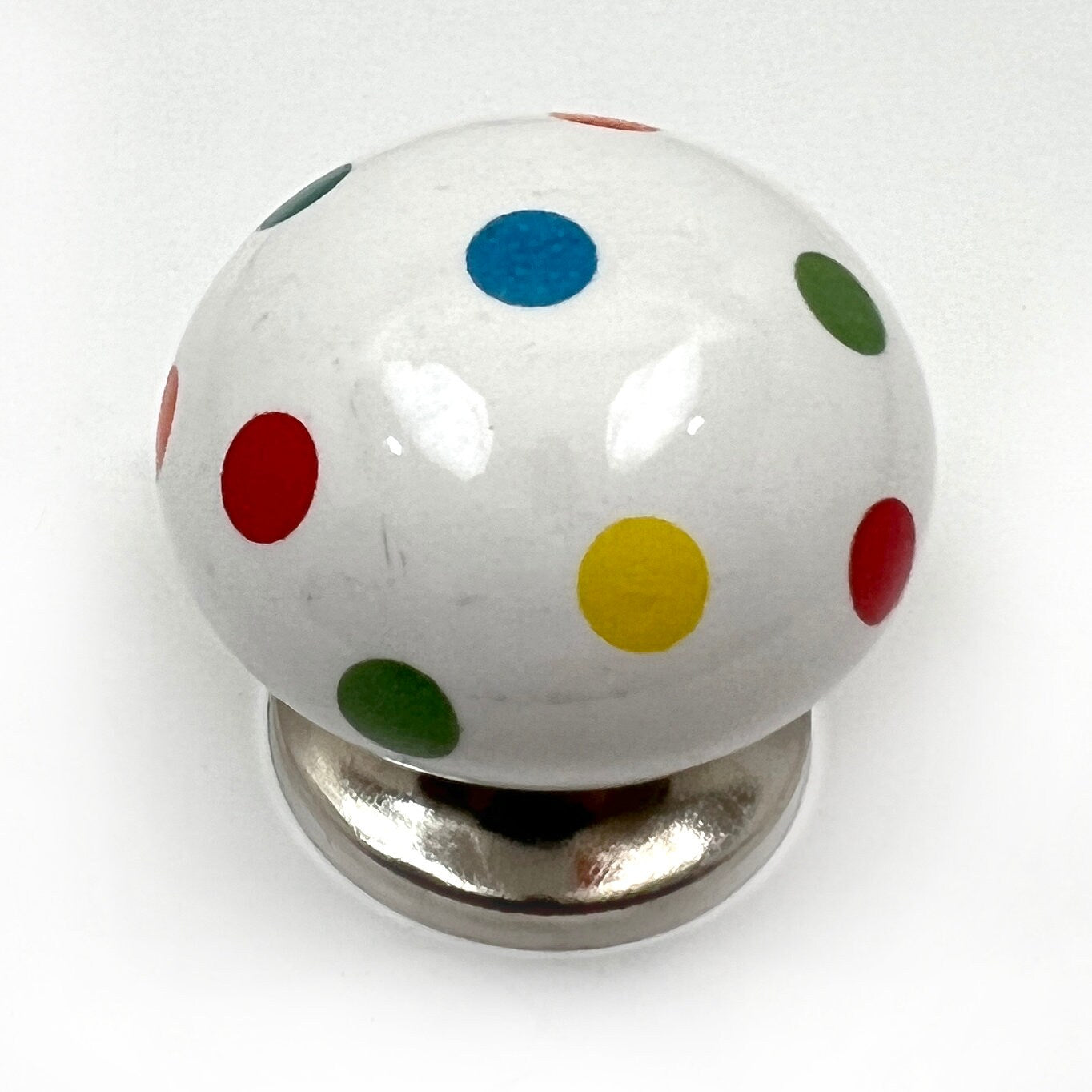 Ceramic Polka Dot Ball Cabinet Knobs 6 Pack Knobs for Cabinets and Drawers, Closet Door Knobs, Drawer Pulls and Knobs with Mounting Screws