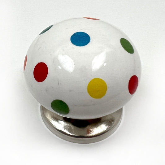 Ceramic Polka Dot Ball  Cabinet Knobs 6 Pack Knobs for Cabinets and Drawers, Closet Door Knobs, Drawer Pulls and Knobs with Mounting Screws