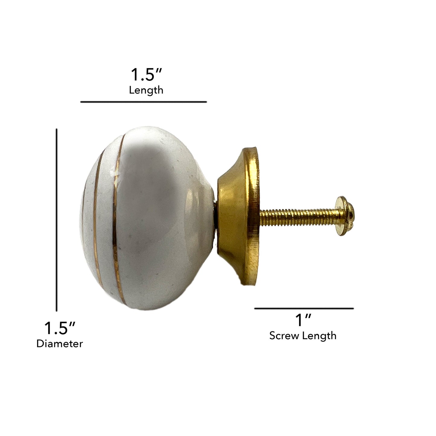 Ceramic Gold Ring Ball Cabinet Knobs 6 Pack Knobs for Cabinets and Drawers, Closet Door Knobs, Drawer Pulls and Knobs with Mounting Screws