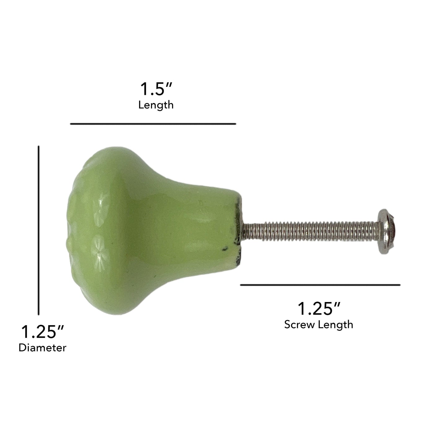 Ceramic Embossed Cabinet Knobs 6 Pack Knobs for Cabinets and Drawers, Closet Door Knobs, Drawer Pulls and Knobs with Mounting Screws
