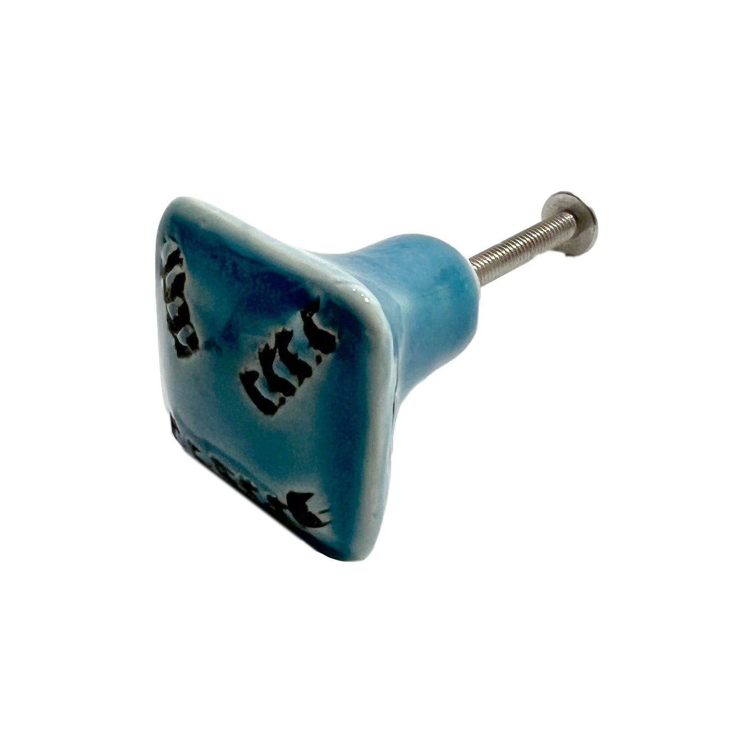 Ceramic Distressed Square Cabinet Knobs 6 Pack for Cabinets and Drawers, Closet Door Knobs, Drawer Pulls and Knobs with Mounting Screws