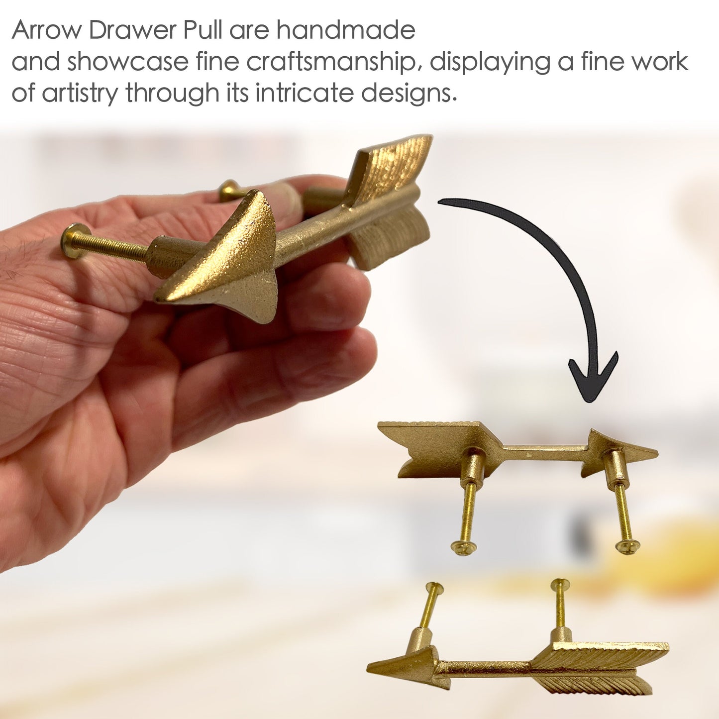 Arrow Drawer Pull Brass Set of 6, Kitchen Cabinet Knobs Dresser Knobs Drawer Knobs Handles