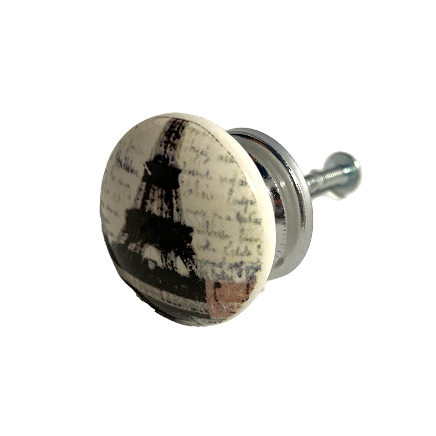 Ceramic Eiffel Tower Cabinet Knobs 6 Pack Knobs for Cabinets and Drawers, Closet Door Knobs, Drawer Pulls and Knobs with Mounting Screws