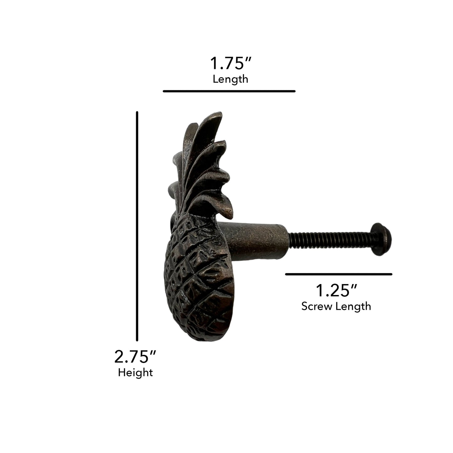Cast Iron Pineapple Cabinet Knobs 6 Pack Knobs for Cabinets and Drawers, Closet Door Knobs, Drawer Pulls and Knobs with Mounting Screw