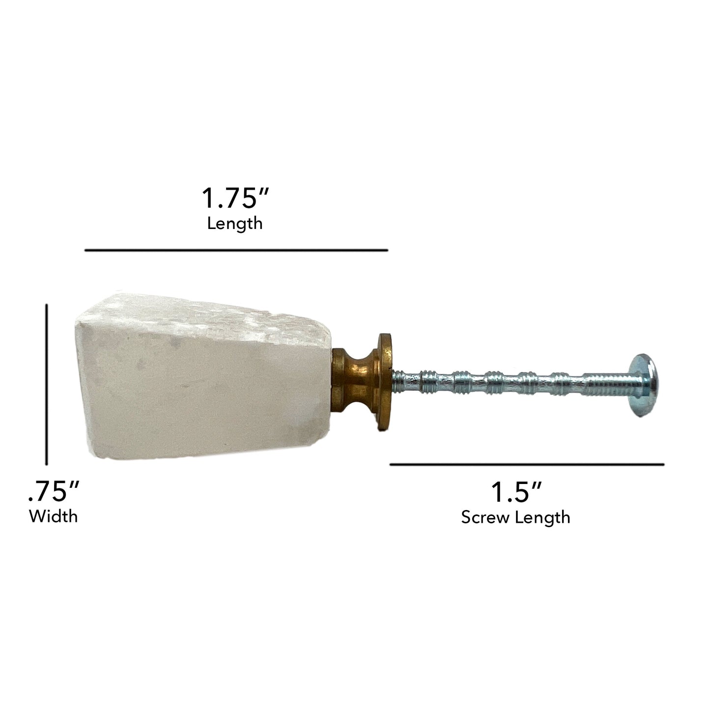 Stone Tapered Cabinet Knobs 6 Pack Knobs for Cabinets and Drawers, Closet Door Knobs, Drawer Pulls and Knobs with Mounting Screws (White)