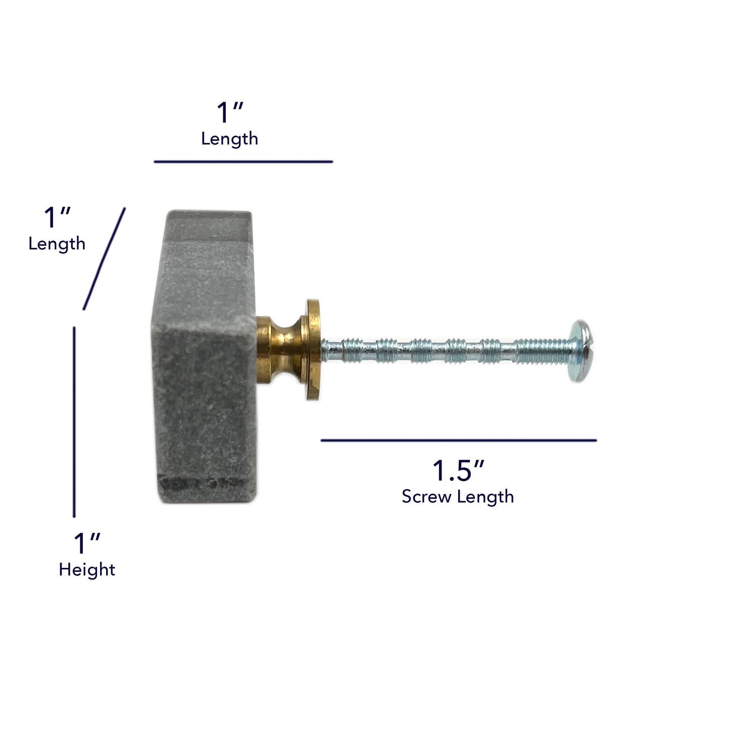 Stone Brick Cabinet Knobs 6 Pack Knobs for Cabinets and Drawers, Closet Door Knobs, Drawer Pulls and Knobs with Mounting Screws (Grey)
