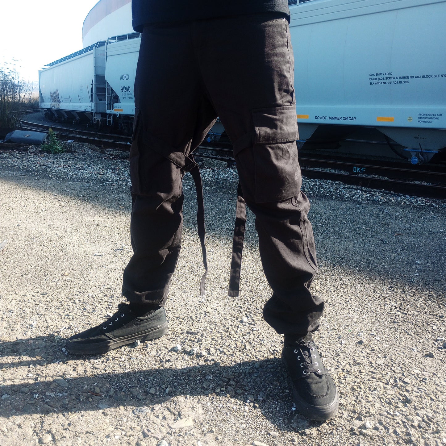 Black Cyberpunk Tech wear Cargo Pants Streetwear Joggers