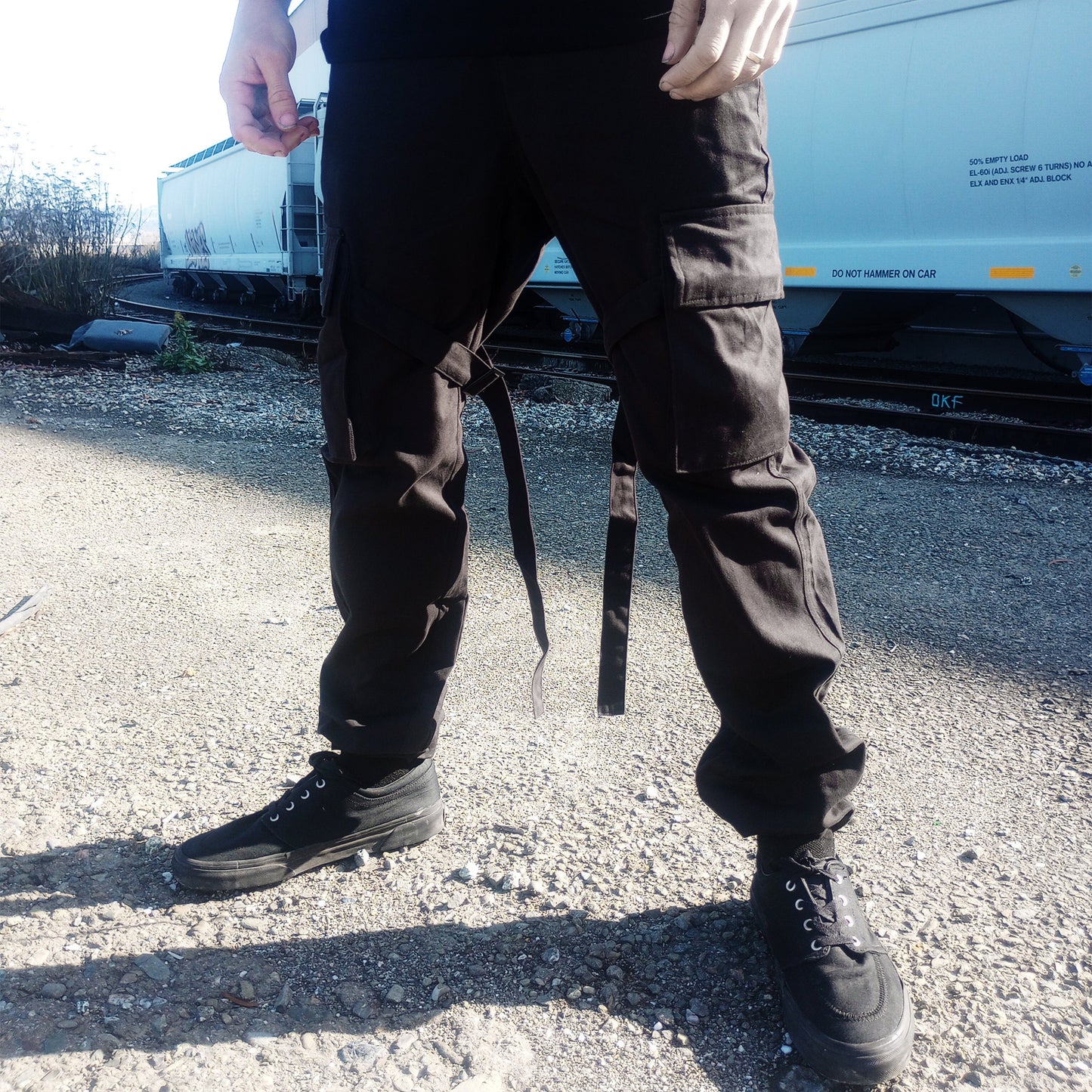 Black Cyberpunk Tech wear Cargo Pants Streetwear Joggers