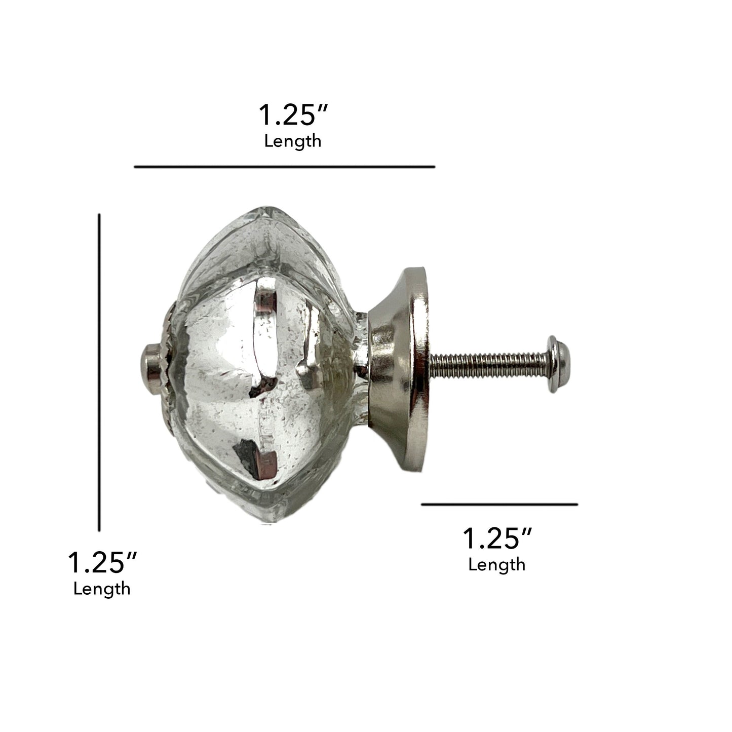 Mercury Glass Scallop Cabinet Knobs 6 Pack Knobs for Cabinets and Drawers, Closet Door Knobs, Drawer Pulls and Knobs with Mounting Screws