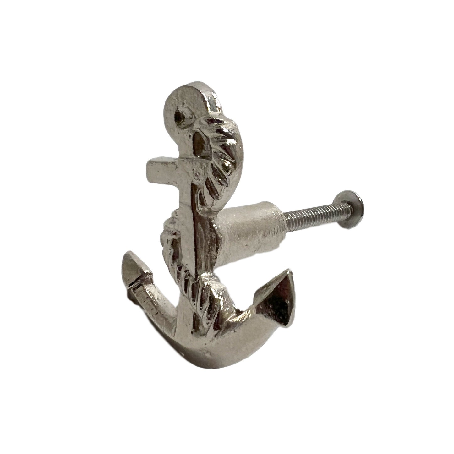 Cast Iron Anchor Silver Cabinet Knobs 6 Pack Knobs for Cabinets and Drawers, Closet Door Knobs, Drawer Pulls and Knobs with Mounting Screws