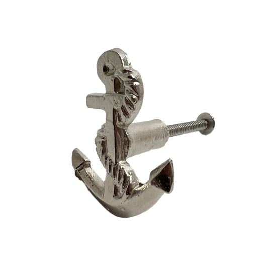 Cast Iron Anchor Silver Cabinet Knobs 6 Pack Knobs for Cabinets and Drawers, Closet Door Knobs, Drawer Pulls and Knobs with Mounting Screws
