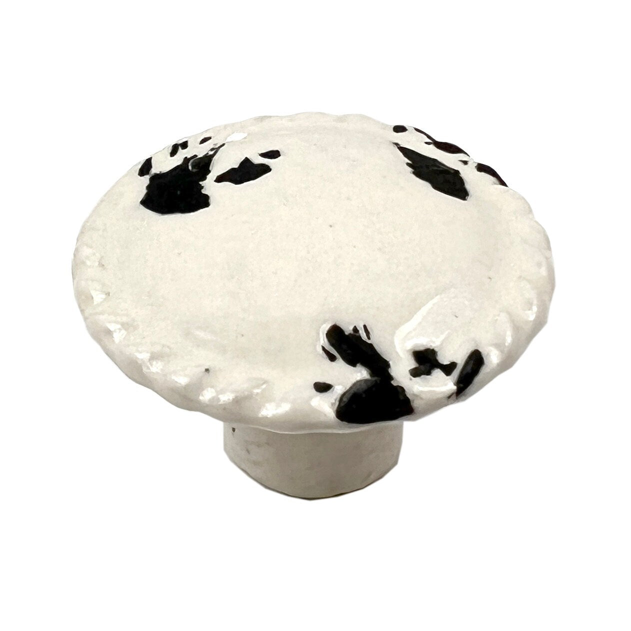 Ceramic Distressed Disk Cabinet Knobs 6 Pack Knobs for Cabinets and Drawers, Closet Door Knobs, Drawer Pulls and Knobs with Mounting Screws
