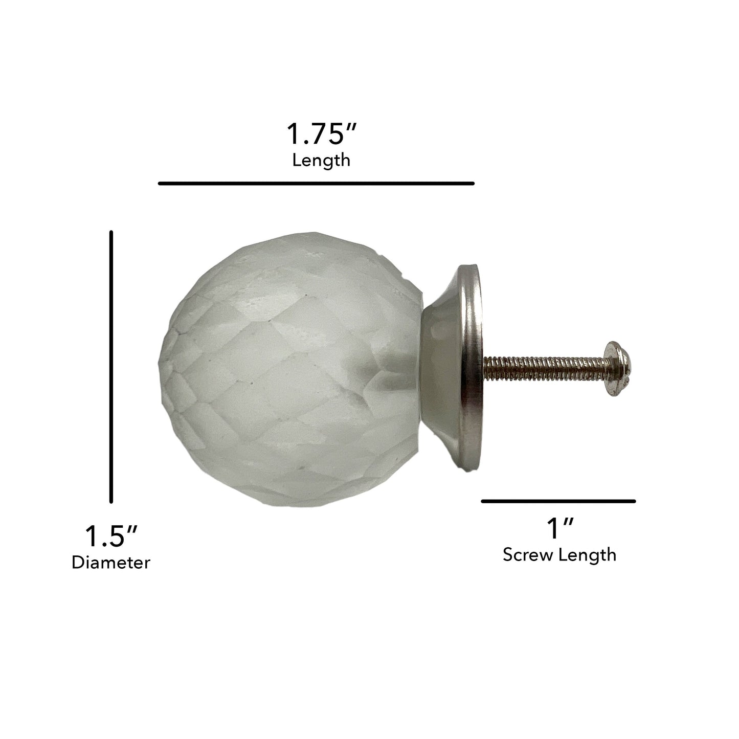 Frosted Glass Faceted Ball Cabinet Knobs 6 Pack Knobs for Cabinets and Drawers,Closet Door Knobs,Drawer Pulls and Knobs with Mounting Screws