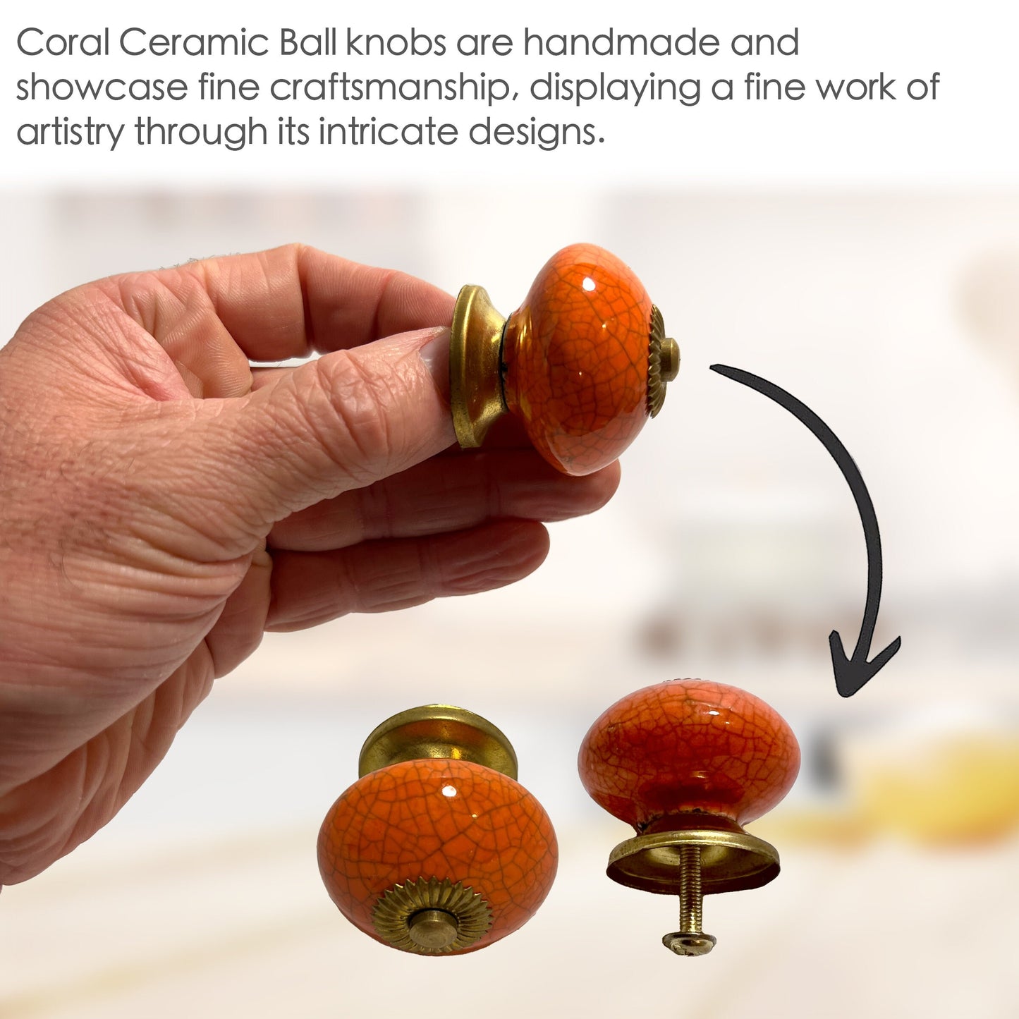 Ceramic Ball Cabinet Knobs 6 Pack Knobs for Cabinets and Drawers, Closet Door Knobs, Drawer Pulls and Knobs with Mounting Screws