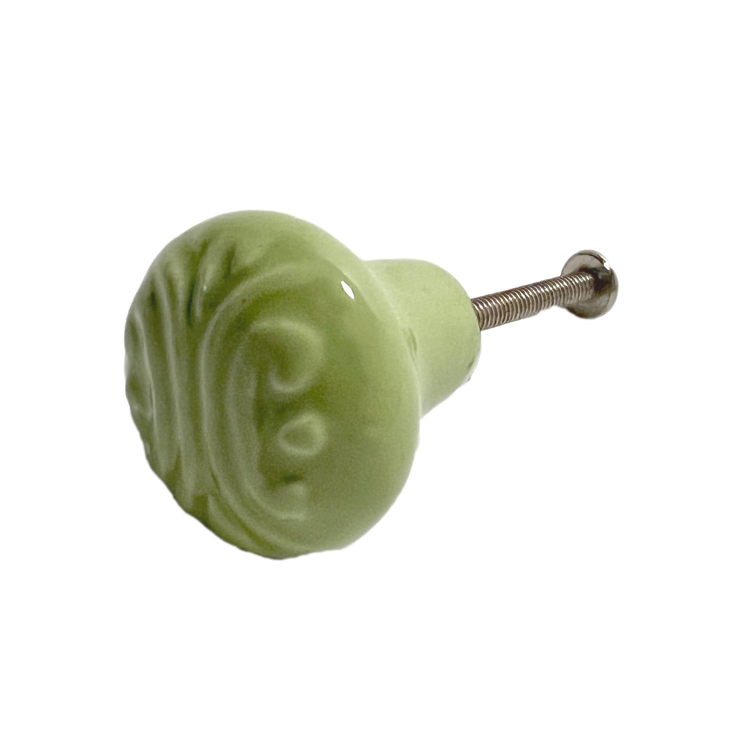 Ceramic Embossed Cabinet Knobs 6 Pack Knobs for Cabinets and Drawers, Closet Door Knobs, Drawer Pulls and Knobs with Mounting Screws