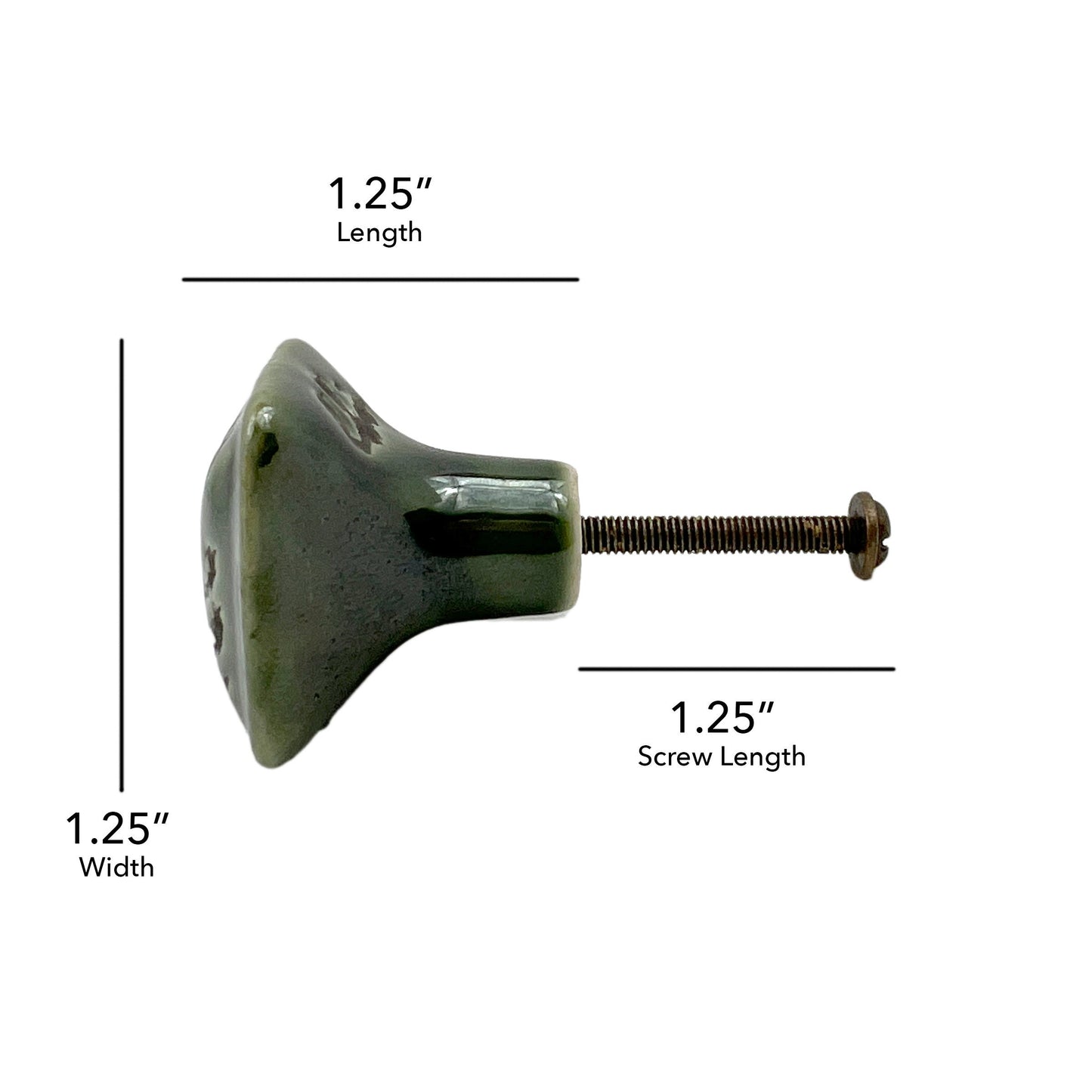Ceramic Distressed Square Cabinet Knobs 6 Pack Knobs for Cabinets and Drawers,Closet Door Knobs, Drawer Pulls and Knobs with Mounting Screws