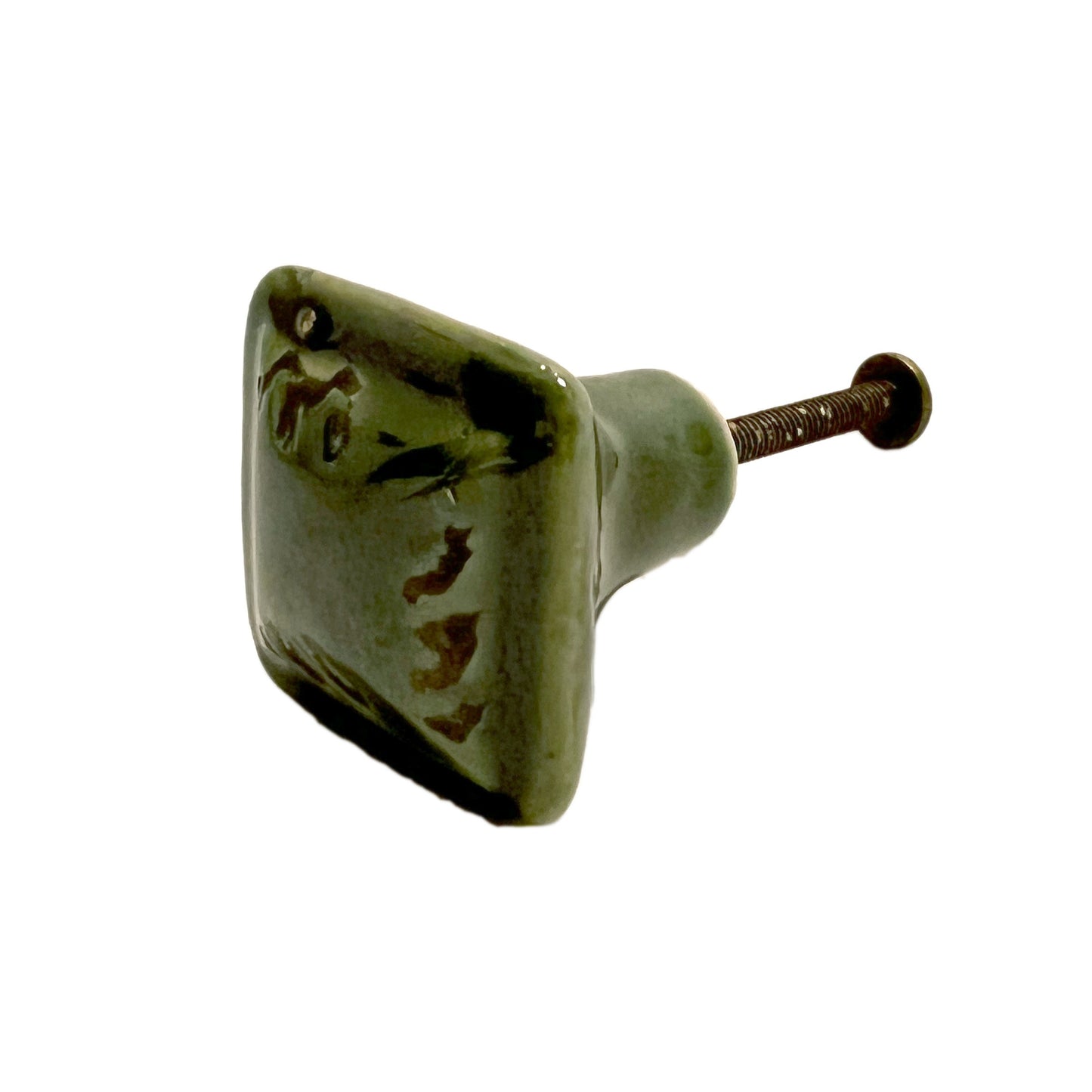 Ceramic Distressed Square Cabinet Knobs 6 Pack Knobs for Cabinets and Drawers,Closet Door Knobs, Drawer Pulls and Knobs with Mounting Screws